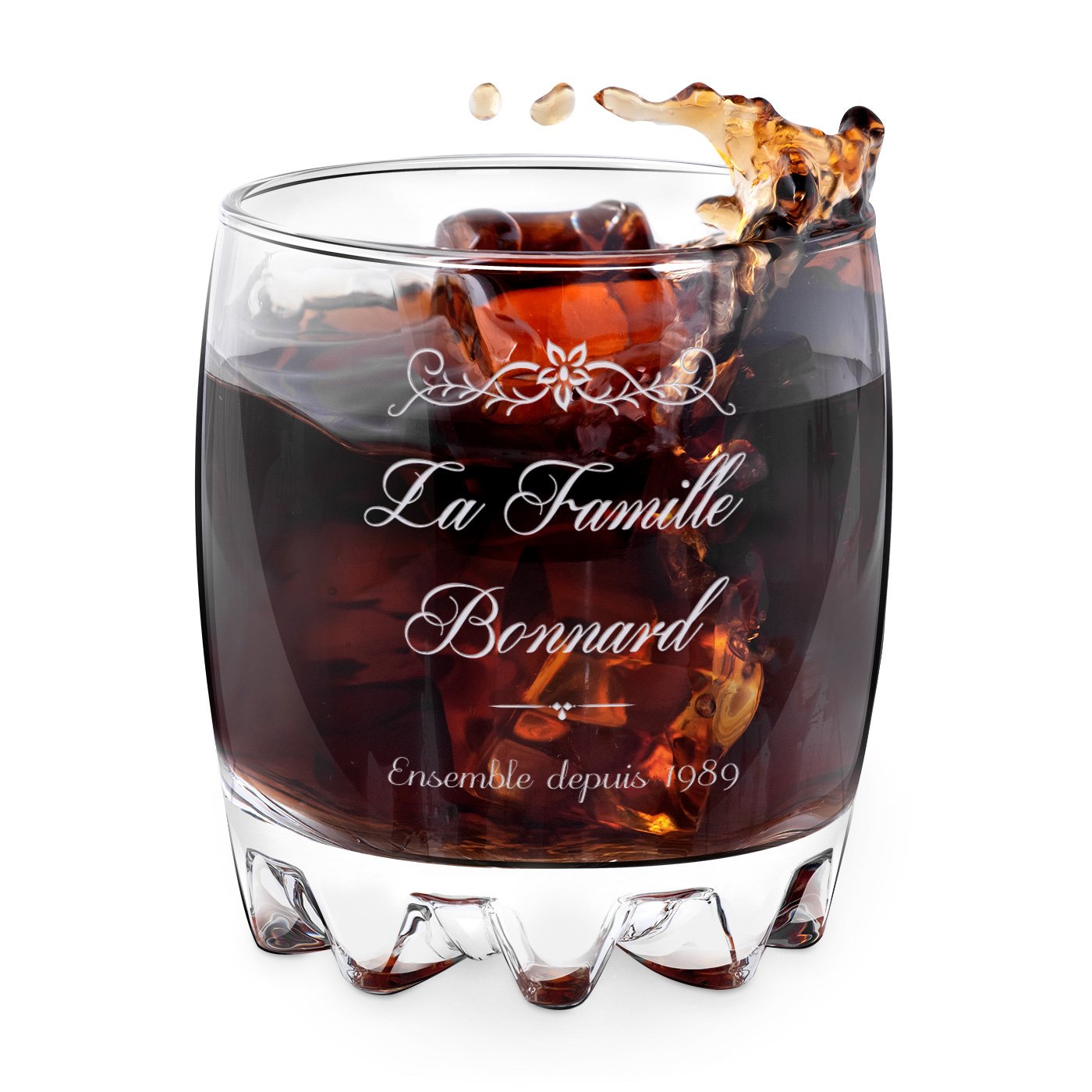 Vaso Sylvana con Grabado láser para Pareja de Murrano