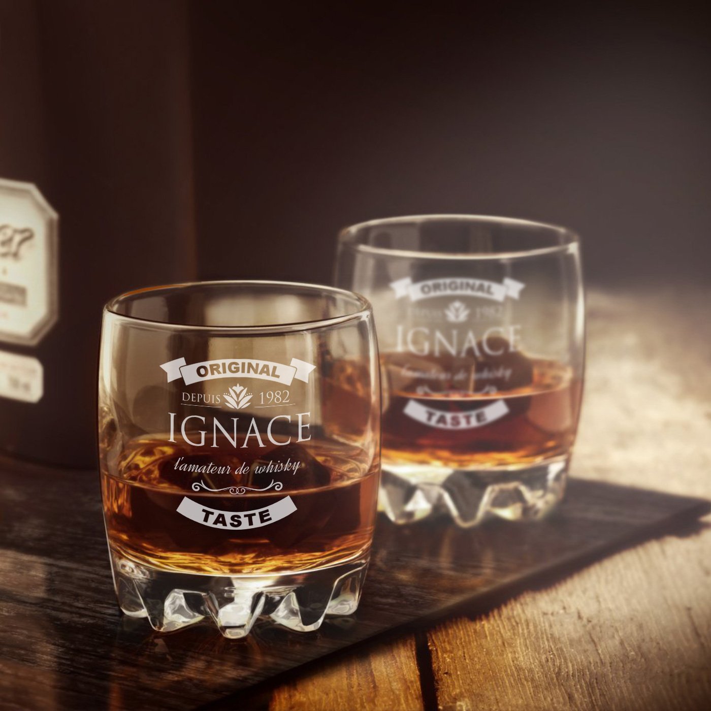 Vidrio Murrano Sylvana con Grabado Láser para el Cumpleaños de un Amante del Whisky