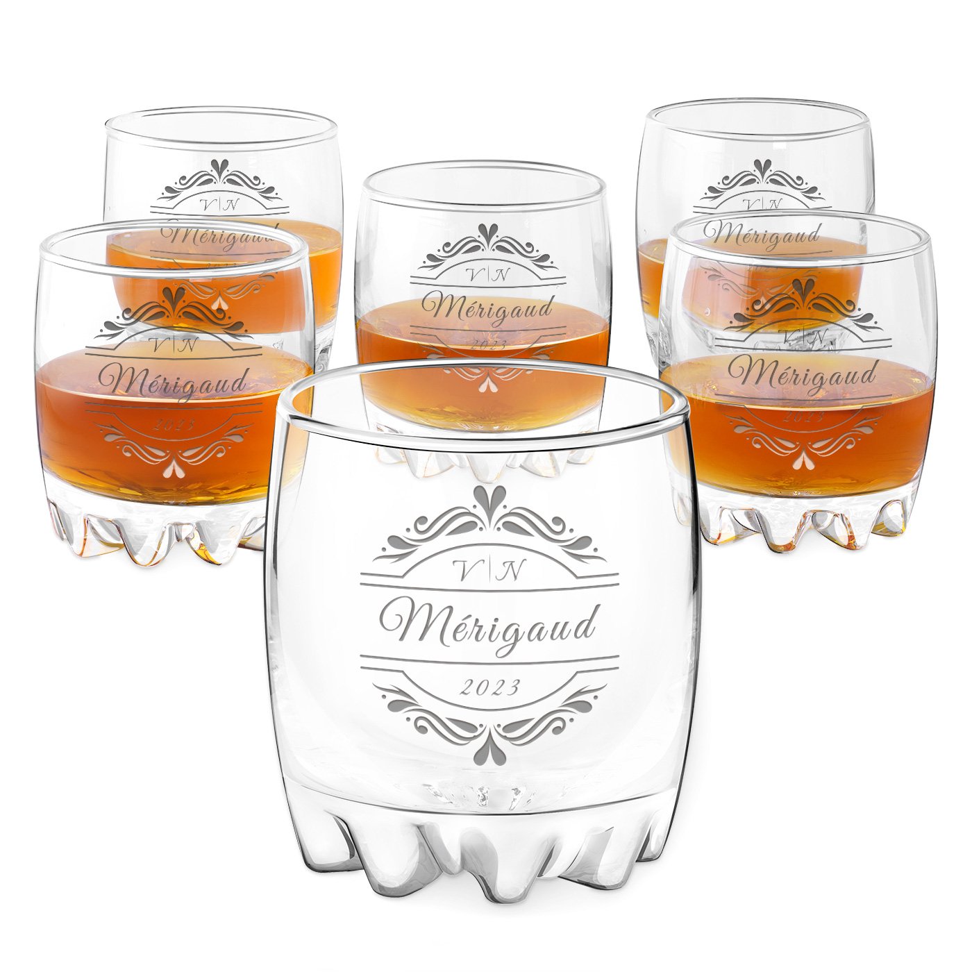 Juego de vasos grabados Sylvana Murrano para padres (lote de 6)