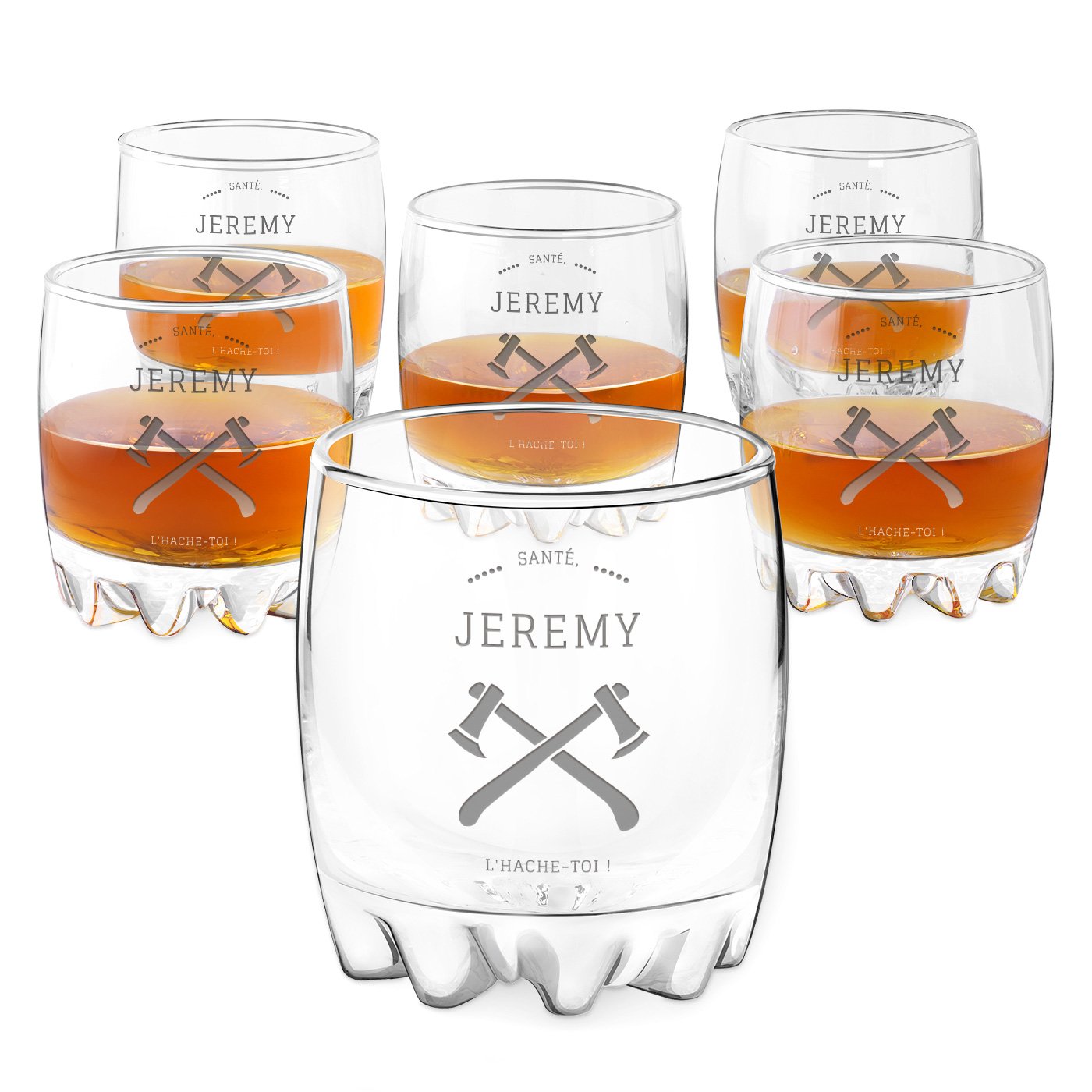 Juego de 6 Vasos Sylvana con Grabado para Cumpleaños Hombre