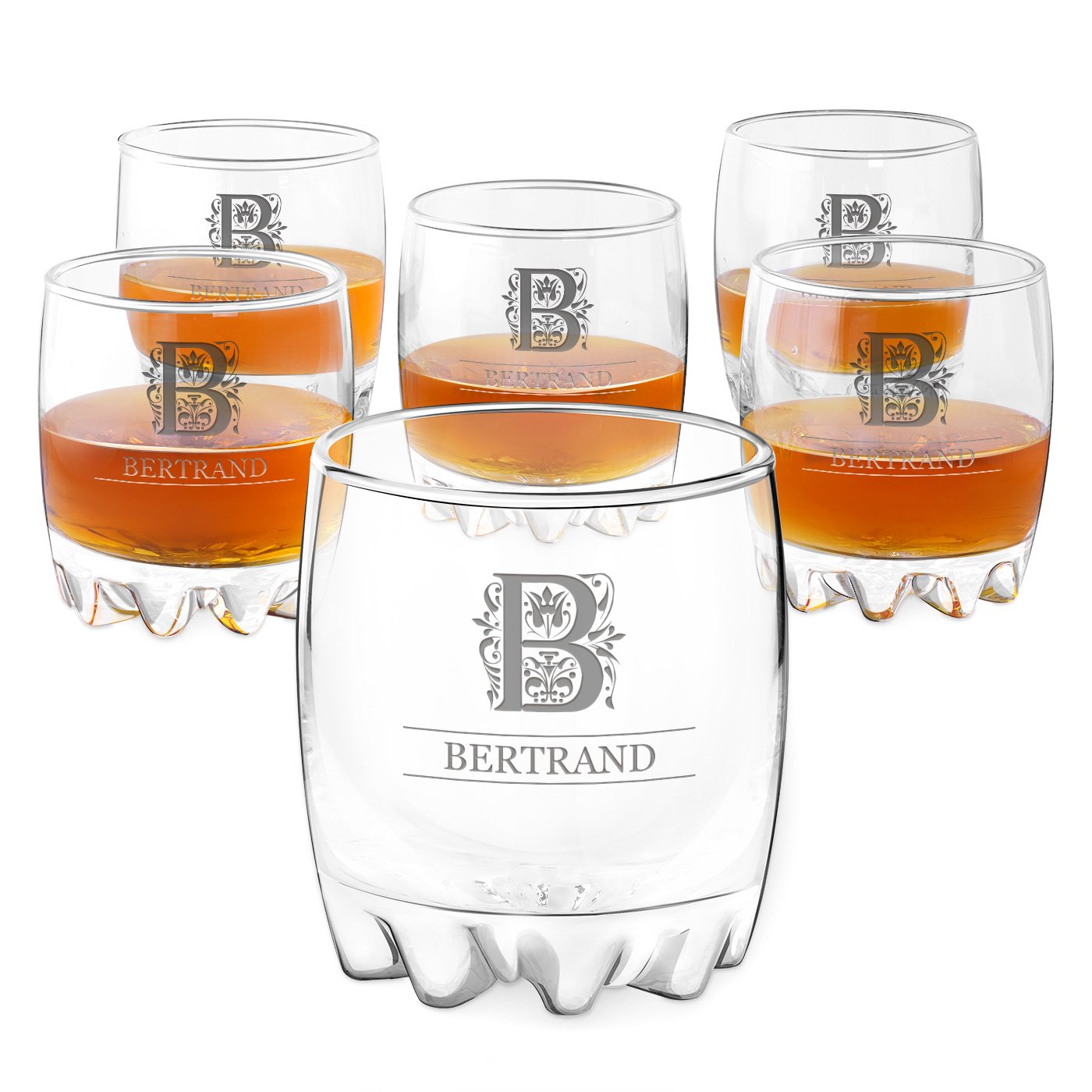 Set Murrano Sylvana de 6 vasos con grabado para hombres