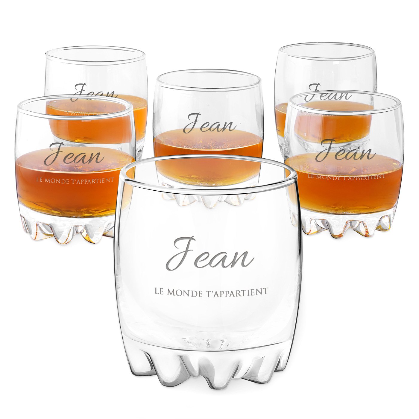 Conjunto de vasos grabados Murrano Sylvana para hombres (6 piezas)