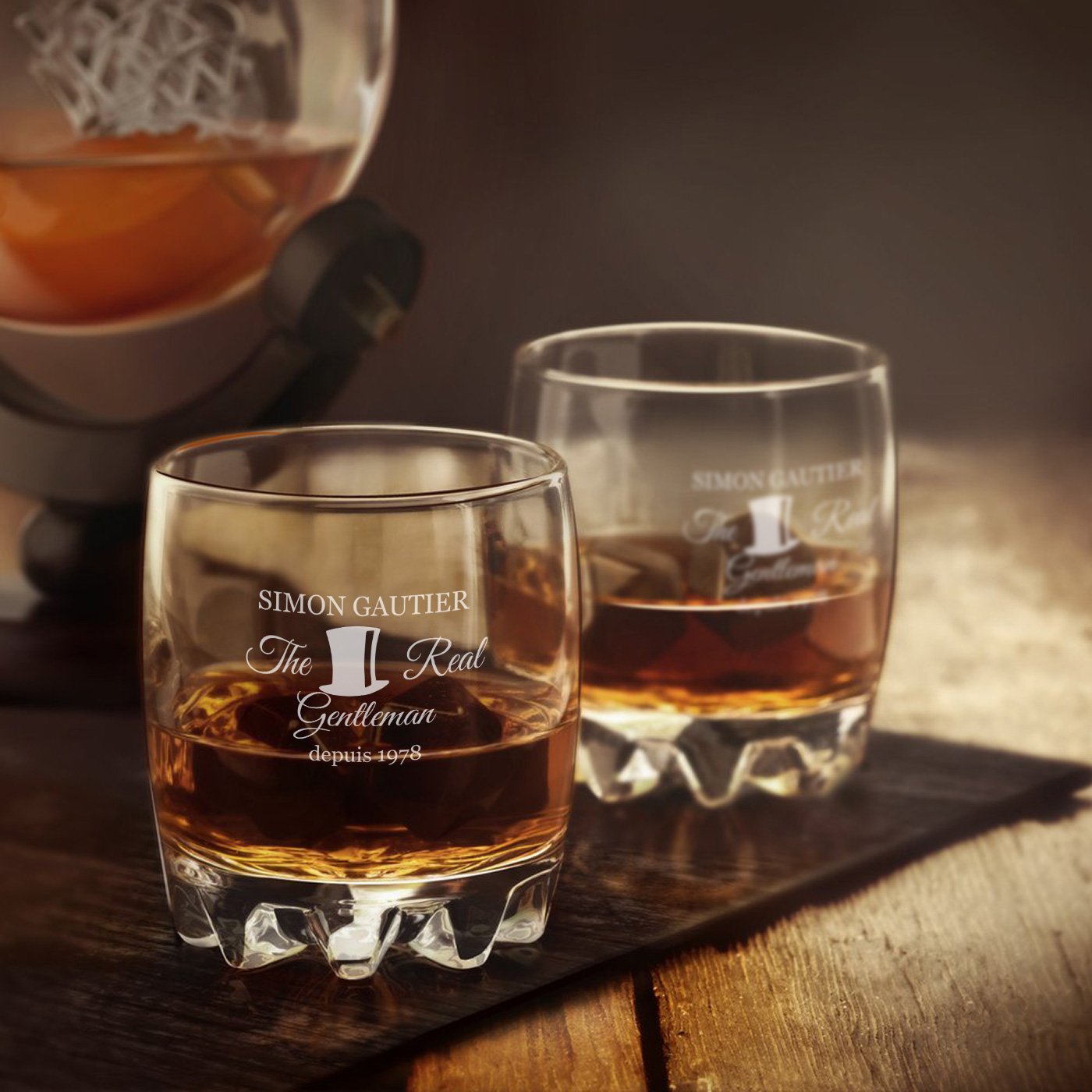 Set de vasos grabados Sylvana de Murrano para el cumpleaños de un caballero (6 piezas)
