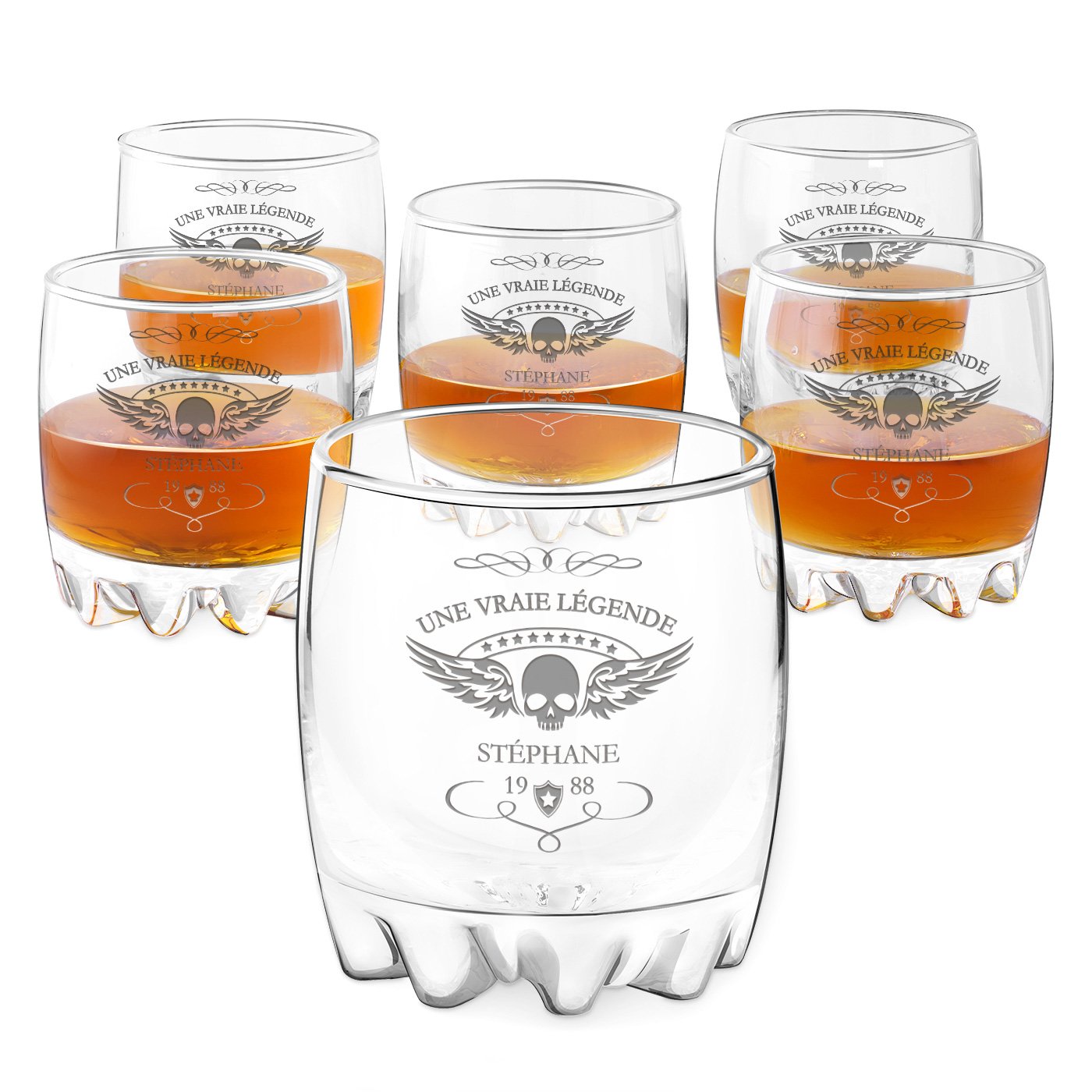 Set de vasos grabados Sylvana de Murrano para motociclista (6 unidades)