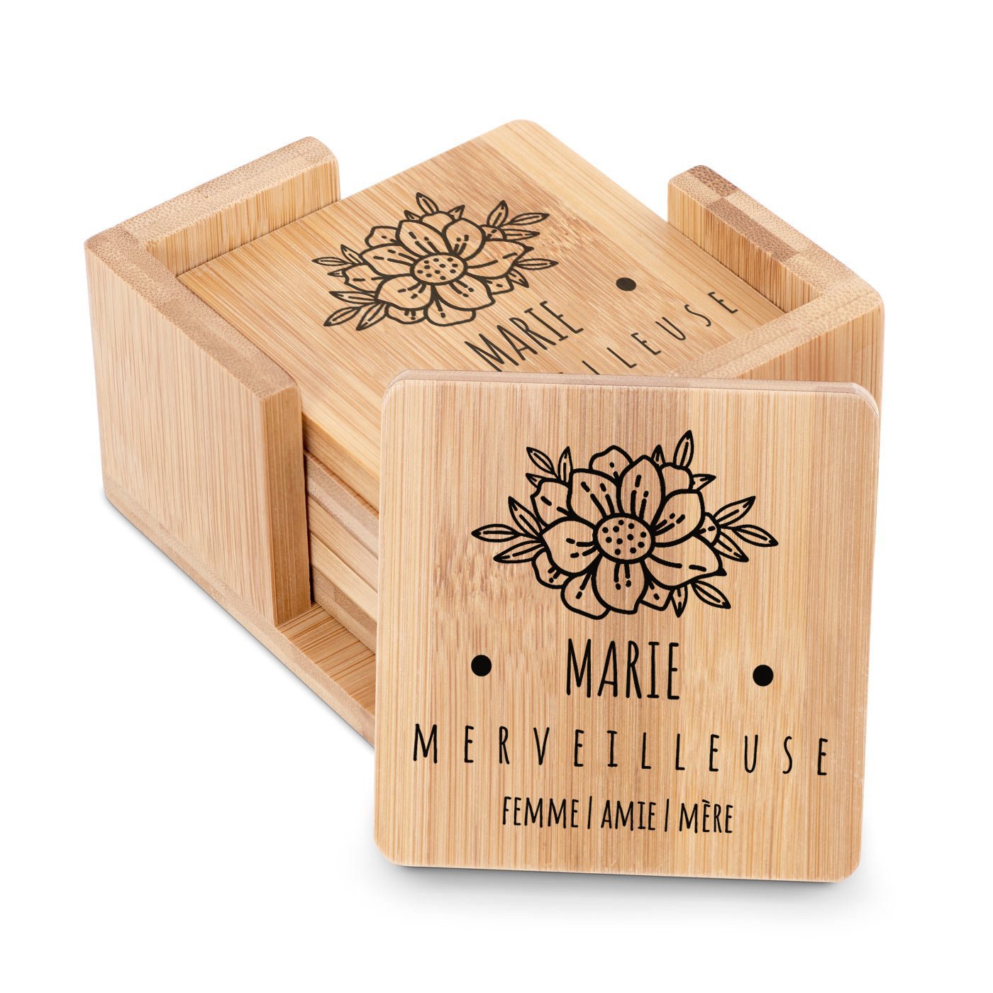 Murrano Bamboo Base Mat with Custom Print for Women's Wedding Anniversary