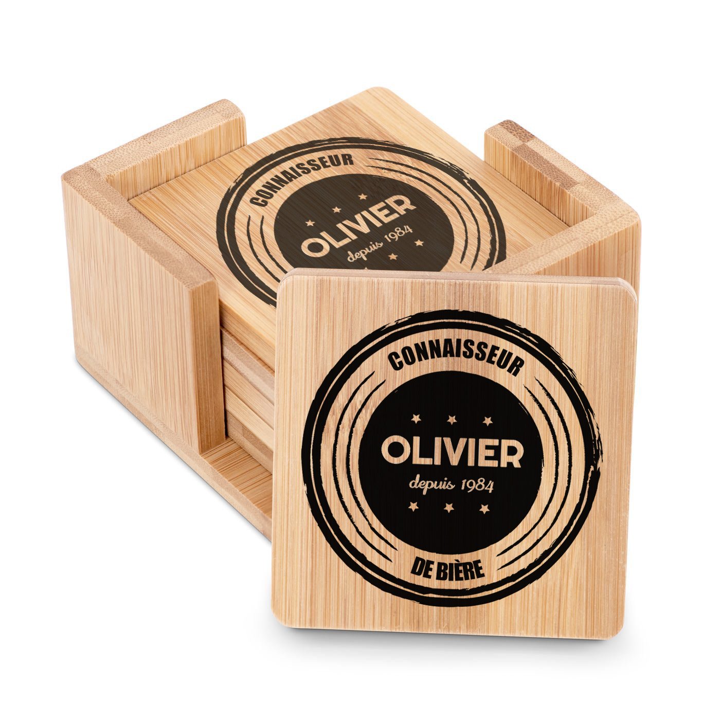 Conjunto de caminos de mesa de bambú personalizados para el cumpleaños o la casa de un amigo