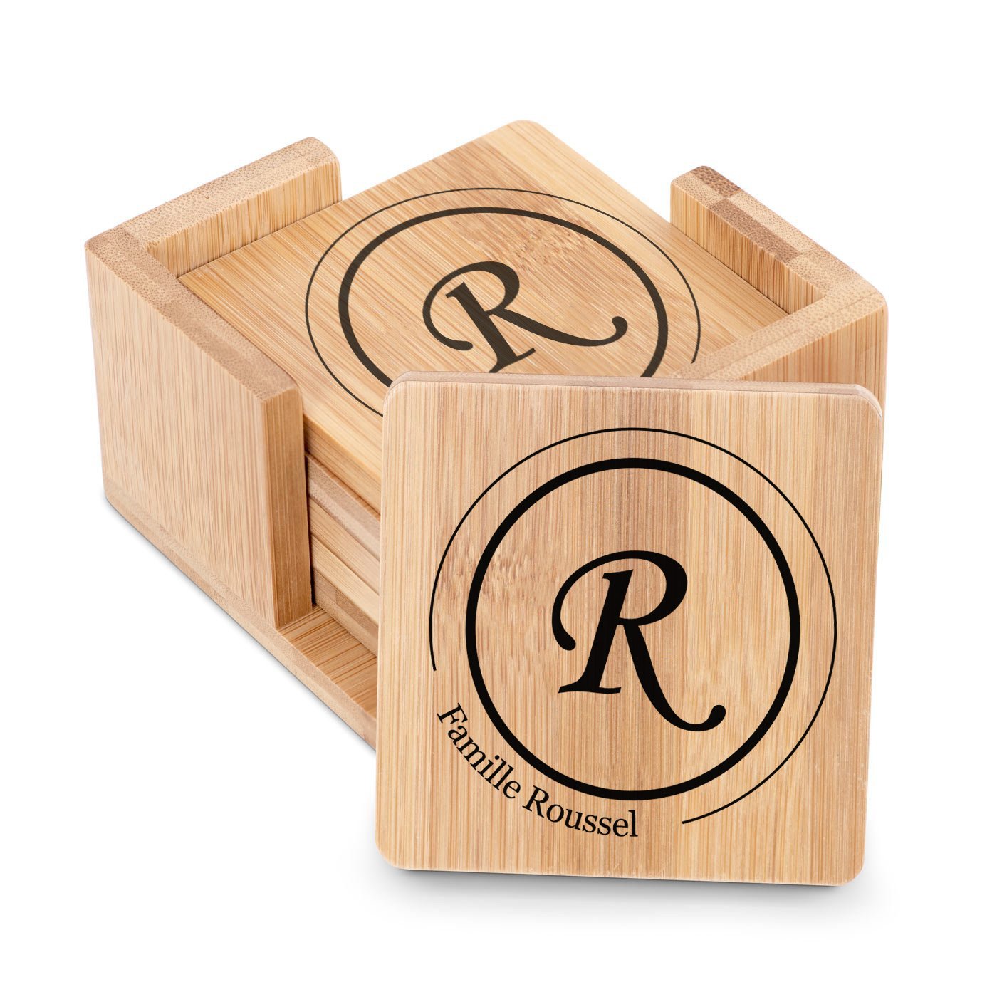 Set de caminos de mesa de bambú personalizados Murrano para amigos - Regalo perfecto para una reunión
