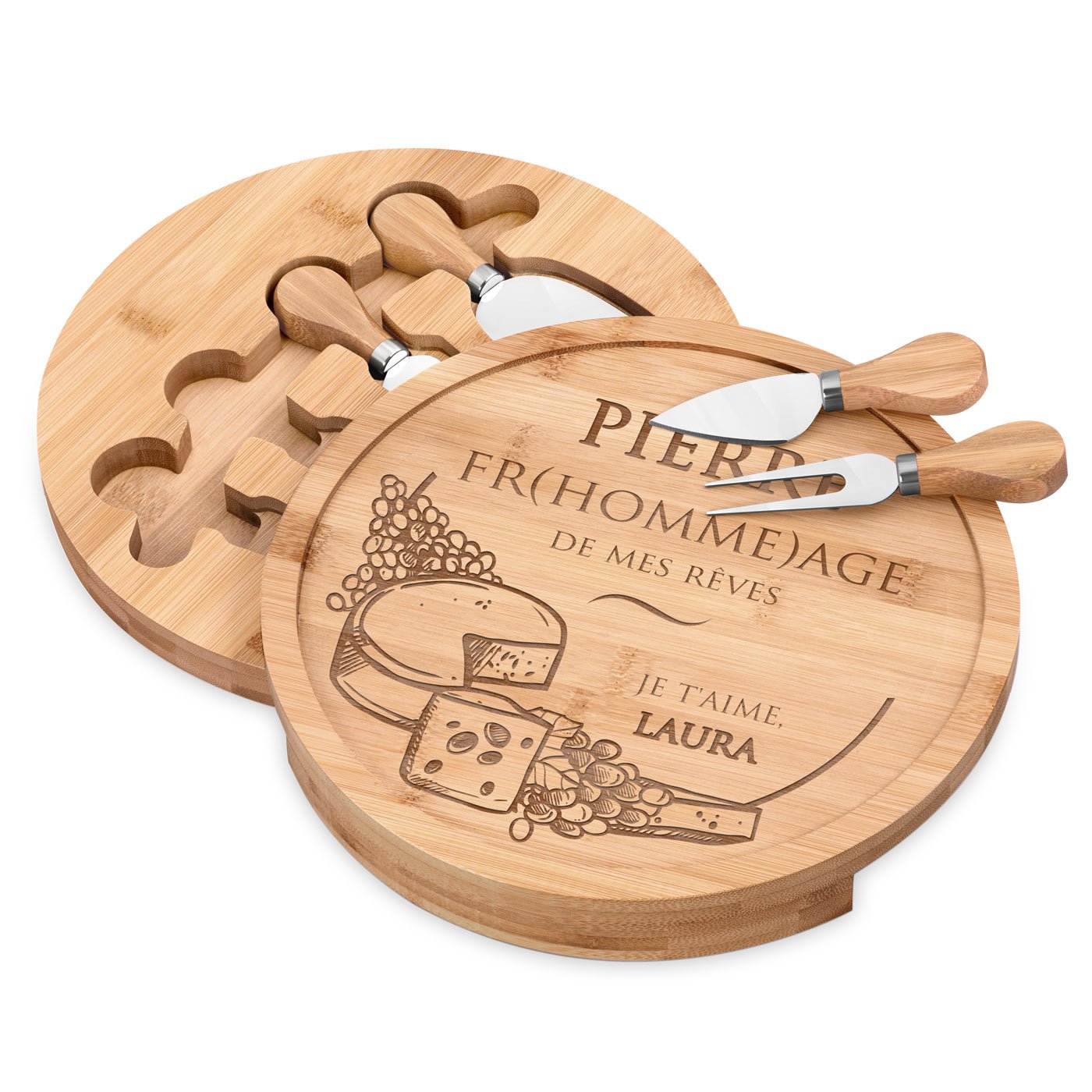 Plateau à fromage en bois personnalisé Murrano