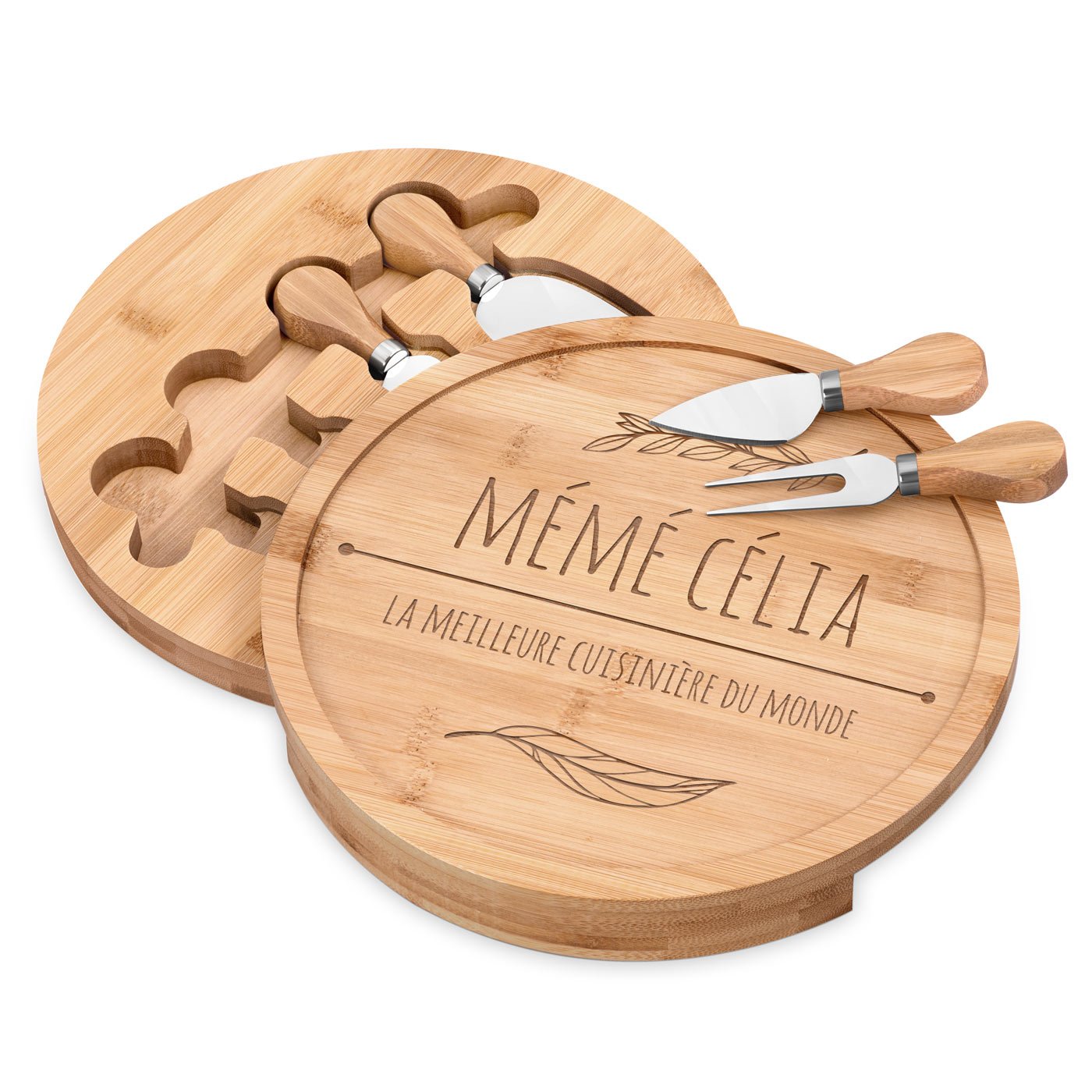 Plateau à fromage en bois personnalisé pour la fête des grands-mères