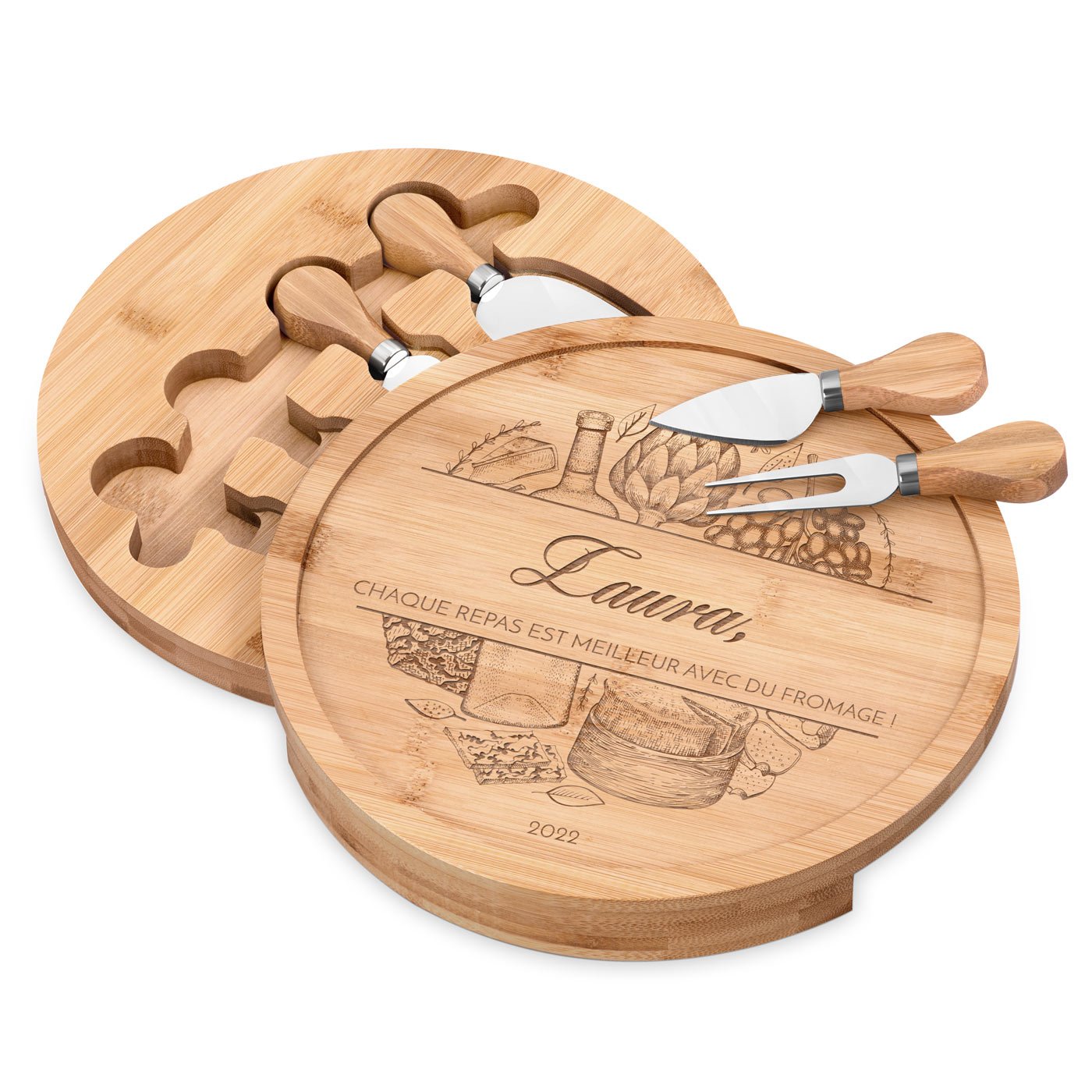 Murrano Personalized Wooden Cheese Board for Her Anniversary