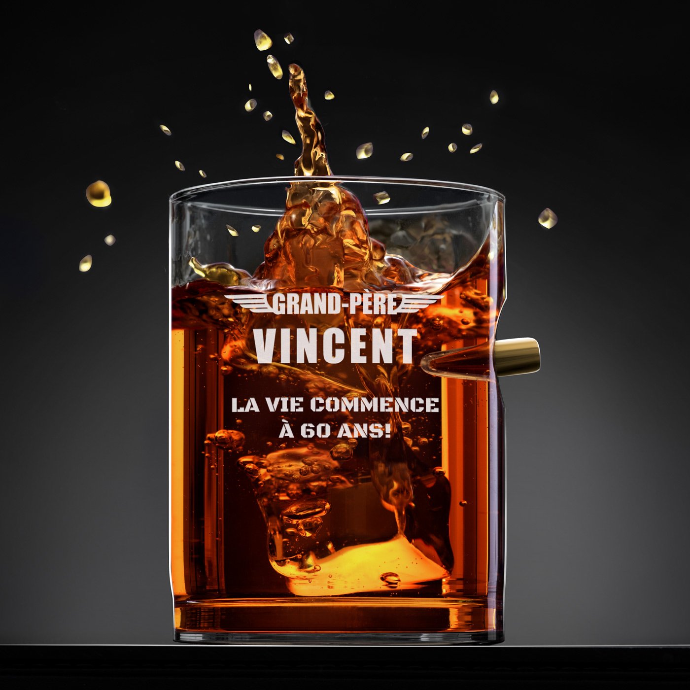 Set de decantador de whisky personalizado Murrano con 4 vasos