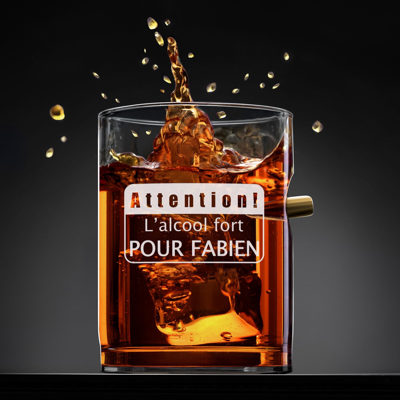 Set de decantador de whisky Murrano en forma de pistola con 4 vasos