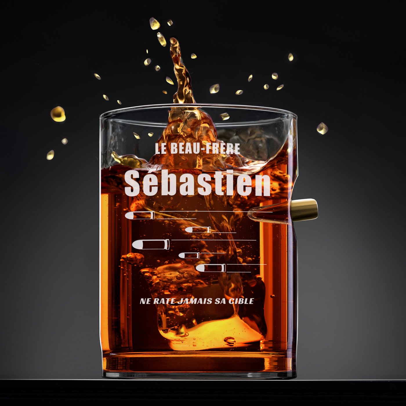 Set de Botella de Whisky Murrano con Grabado Láser y 4 Vasos