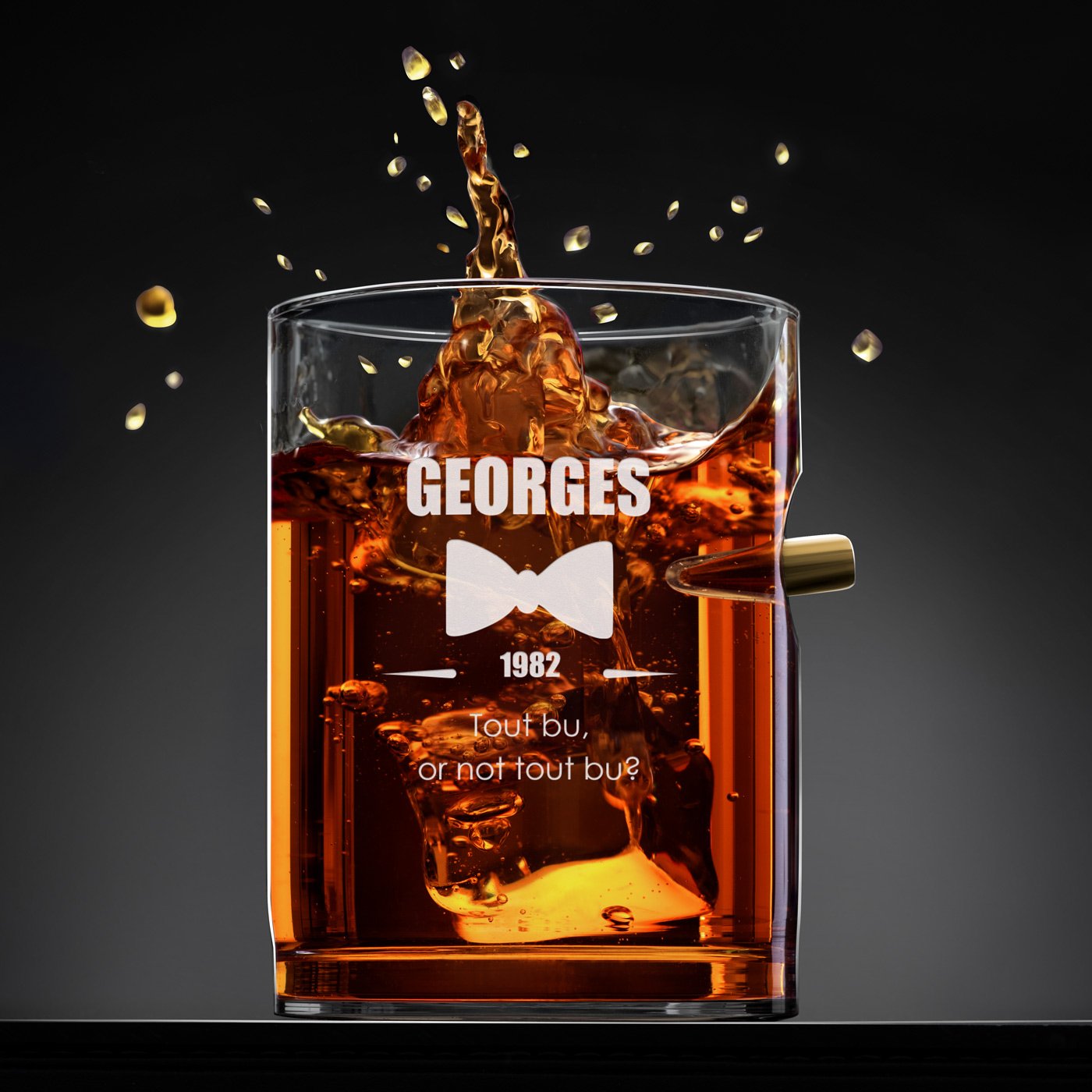 Ensemble de décanteur à whisky Murrano en forme de fusil avec 4 verres