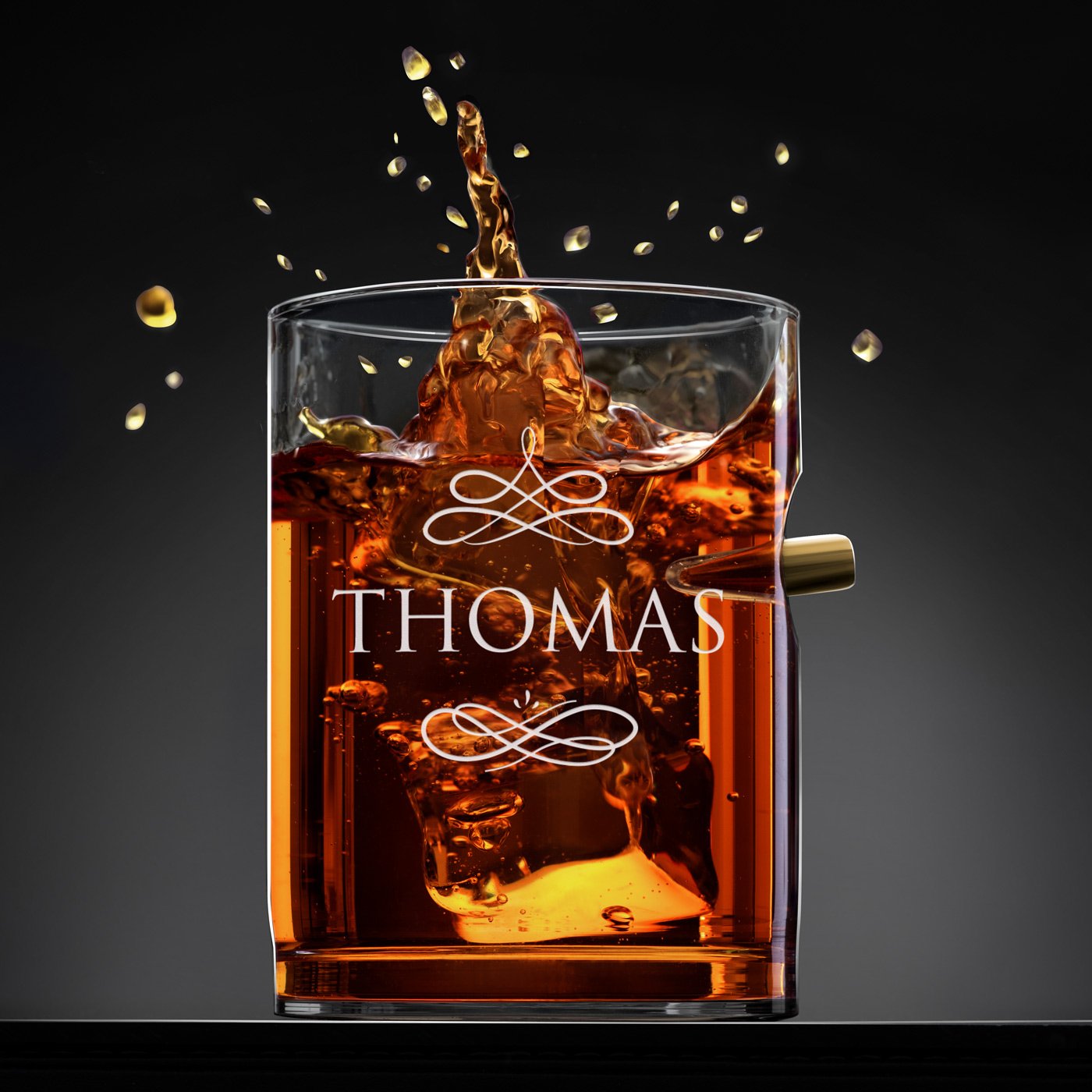 Conjunto de vasos de whisky Murrano - Grabado personalizado para hombre