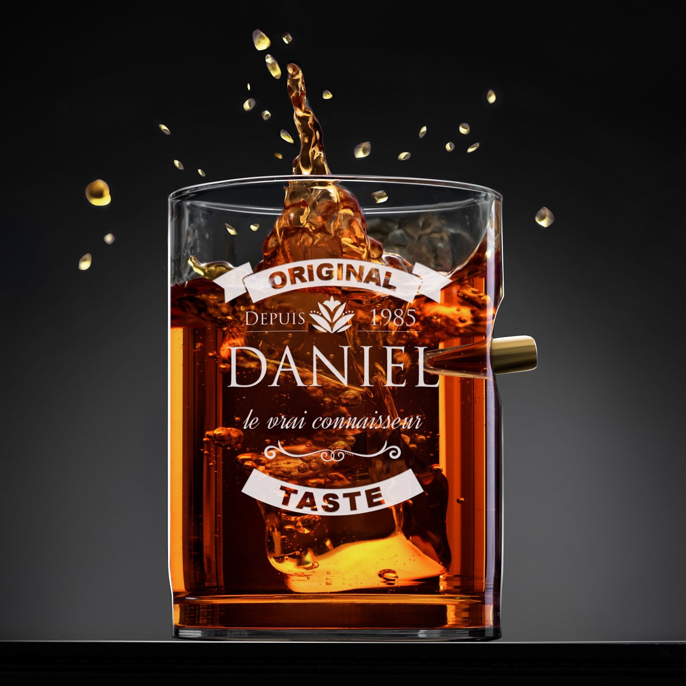 Set de decantador de whisky Murrano con grabado para conocedores