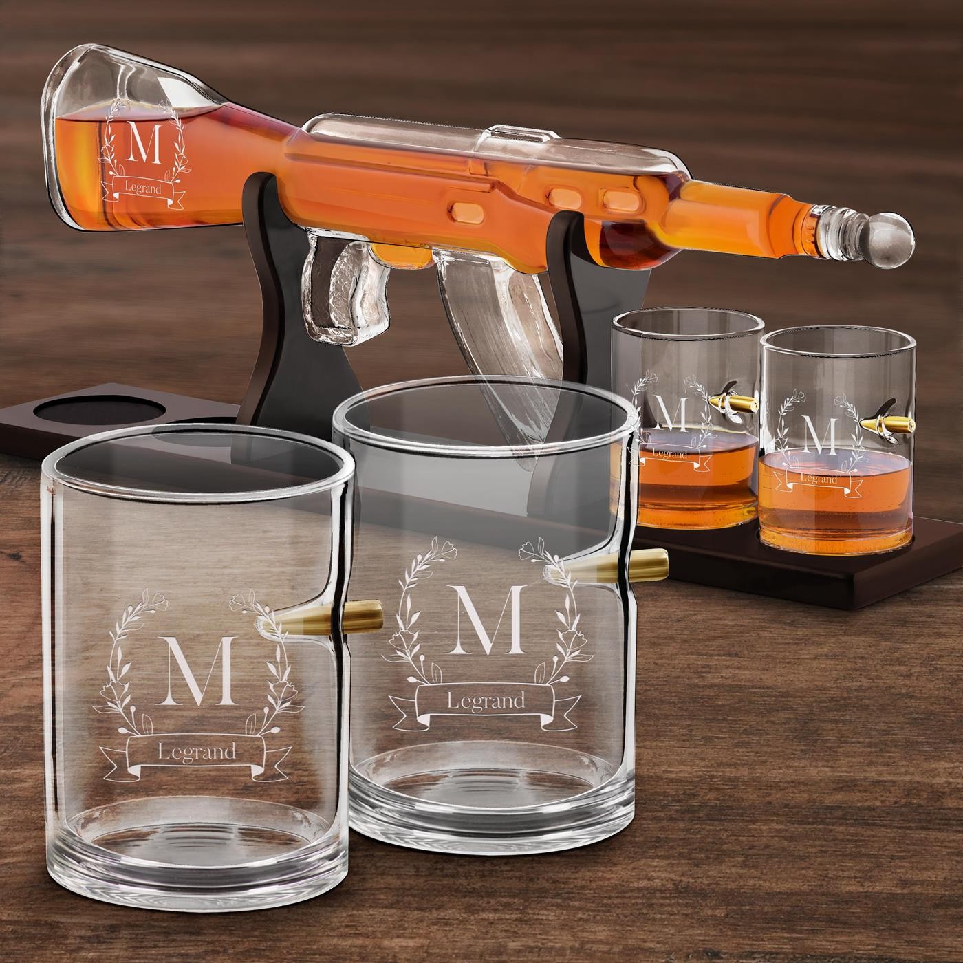 Conjunto de decantador de whisky personalizado Murrano para parejas