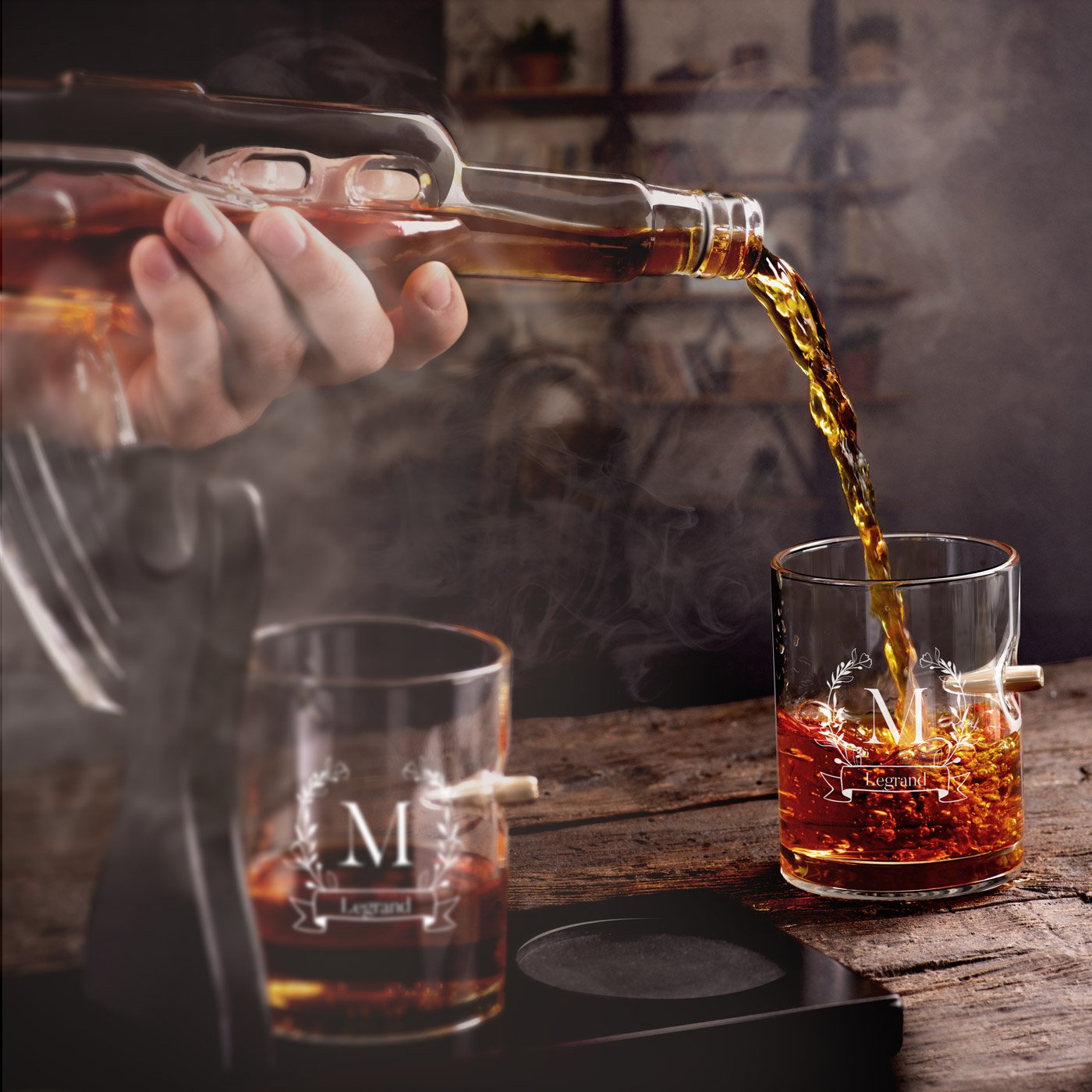 Conjunto de decantador de whisky personalizado Murrano para parejas