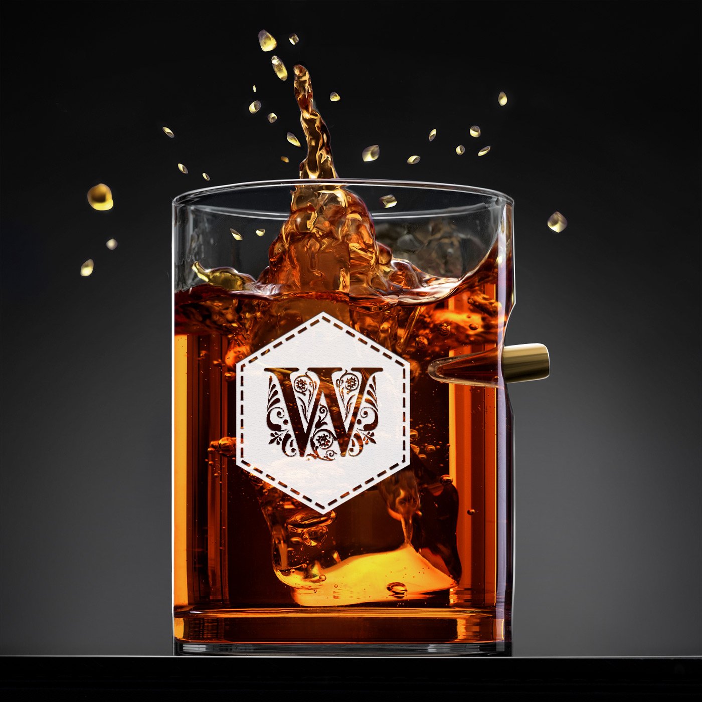 Set de vasos de whisky Murrano con grabado personalizado
