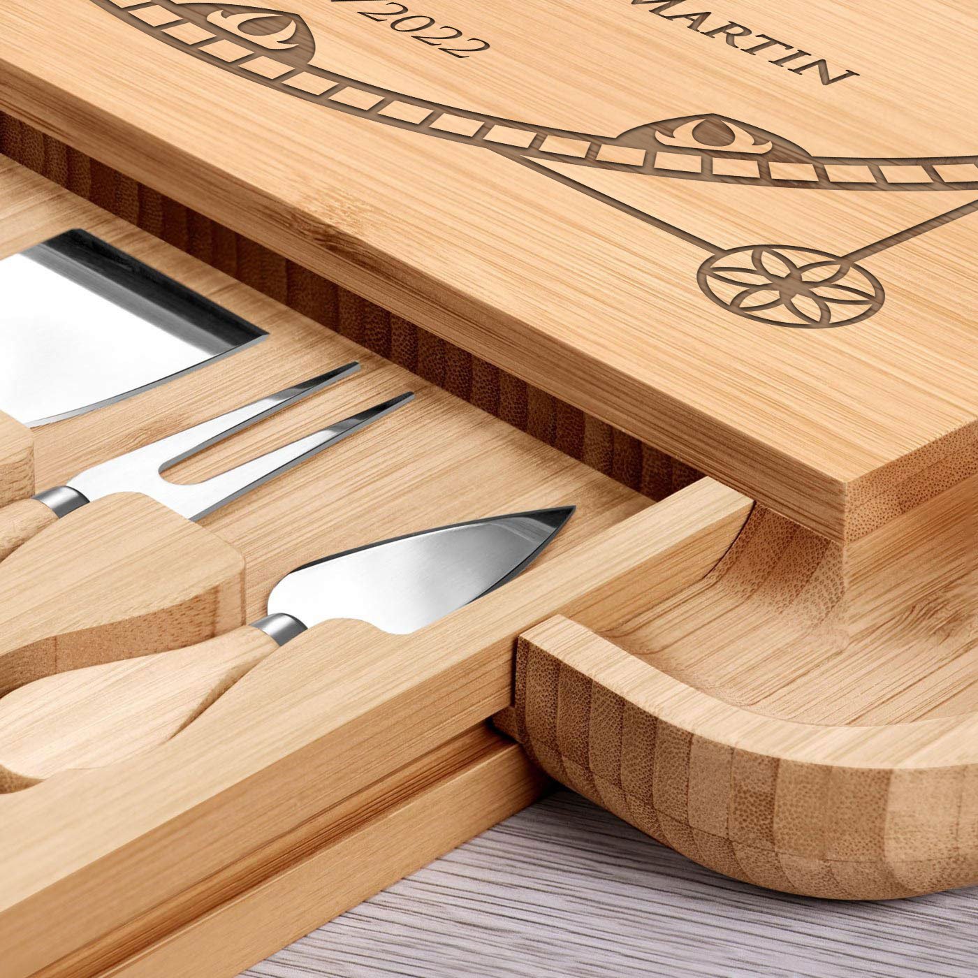 Murrano Personalized Wood Cheese Board for Weddings