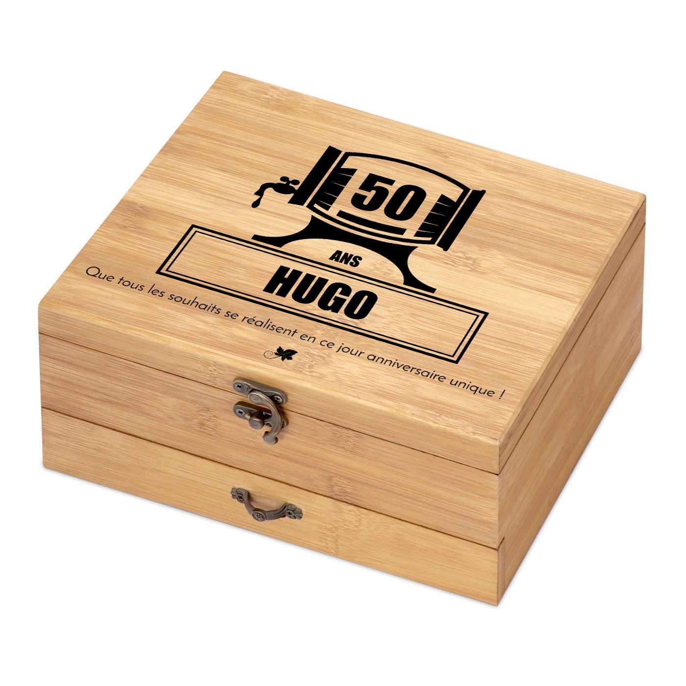 Murrano Bamboo Wood Wine Accessory Set for His 50th Birthday