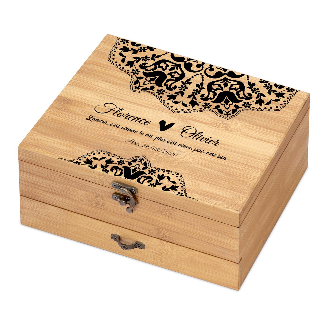 Murrano Bamboo Wood Wine Accessory Set for Him and Her