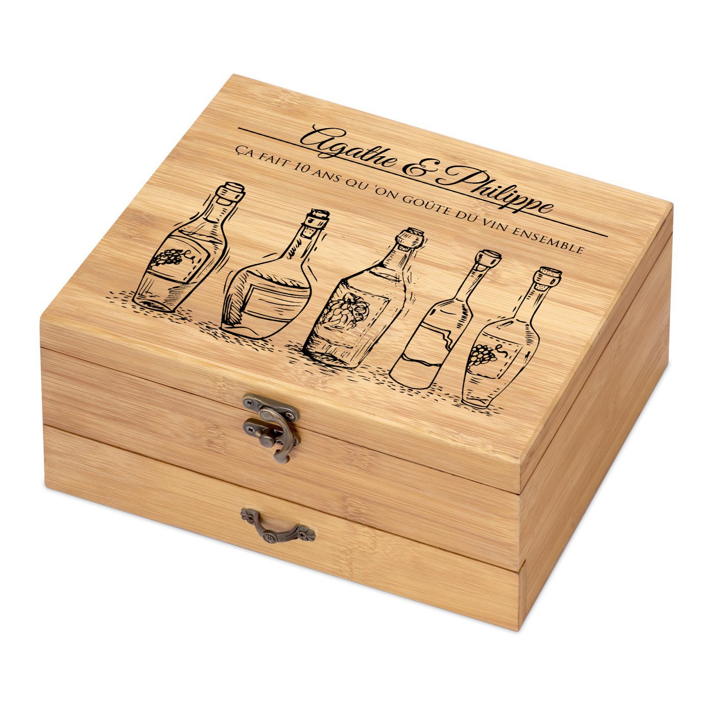 Murrano Bamboo Wood Wine Accessory Set for 10th Wedding Anniversary