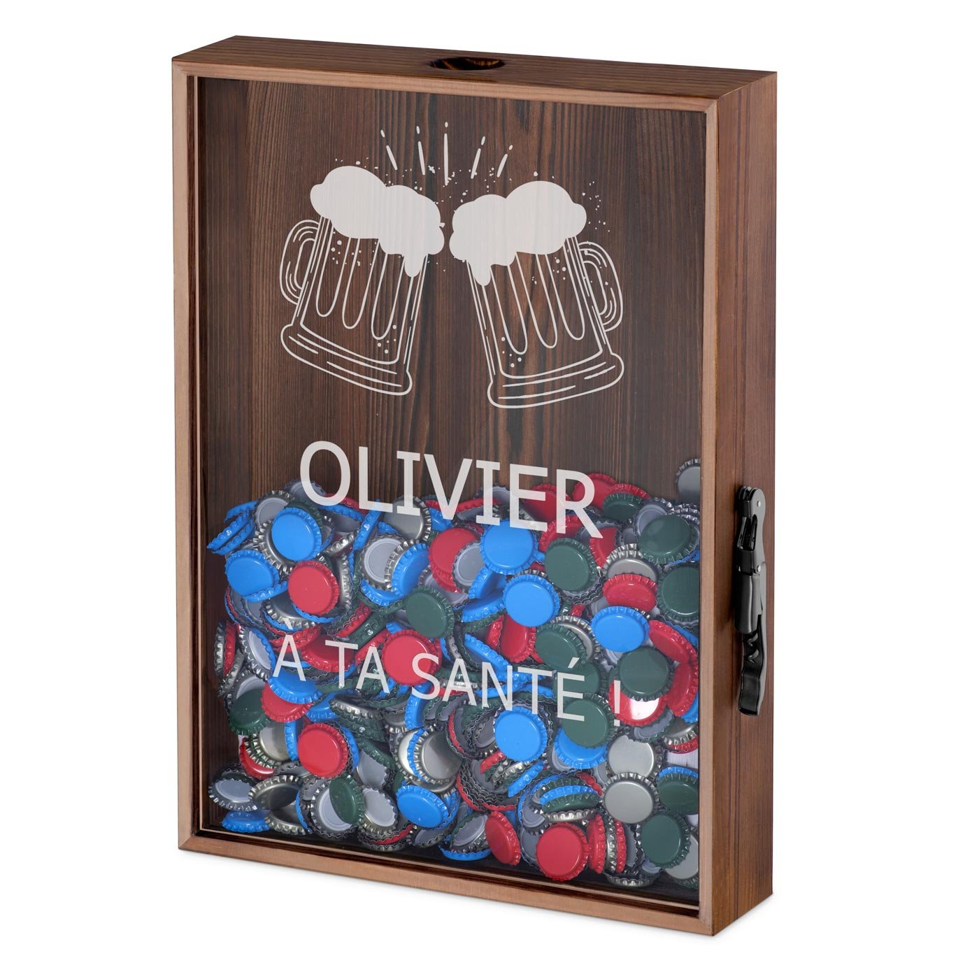 Caja de tapones de cerveza Murrano - Personalizada para el cumpleaños de su tío (40 años)