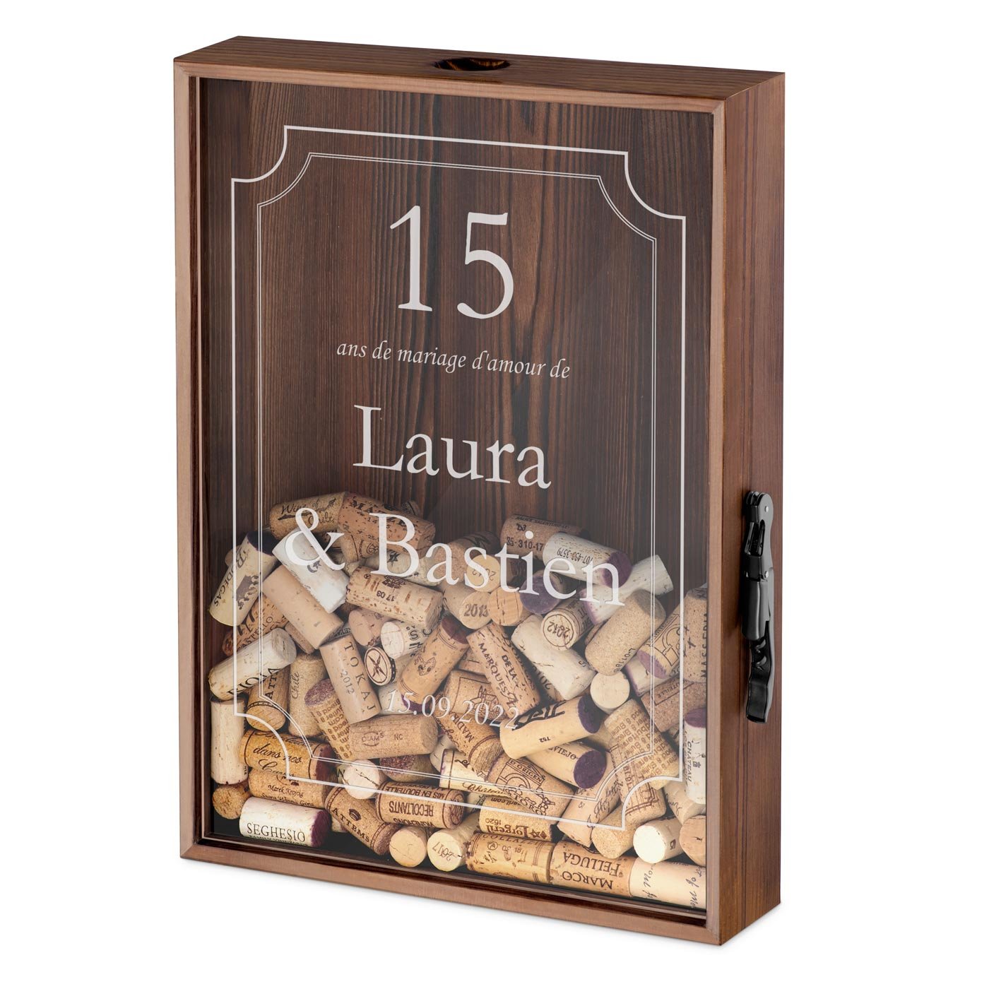 Caja personalizada de tapones Murrano - 30º aniversario de matrimonio