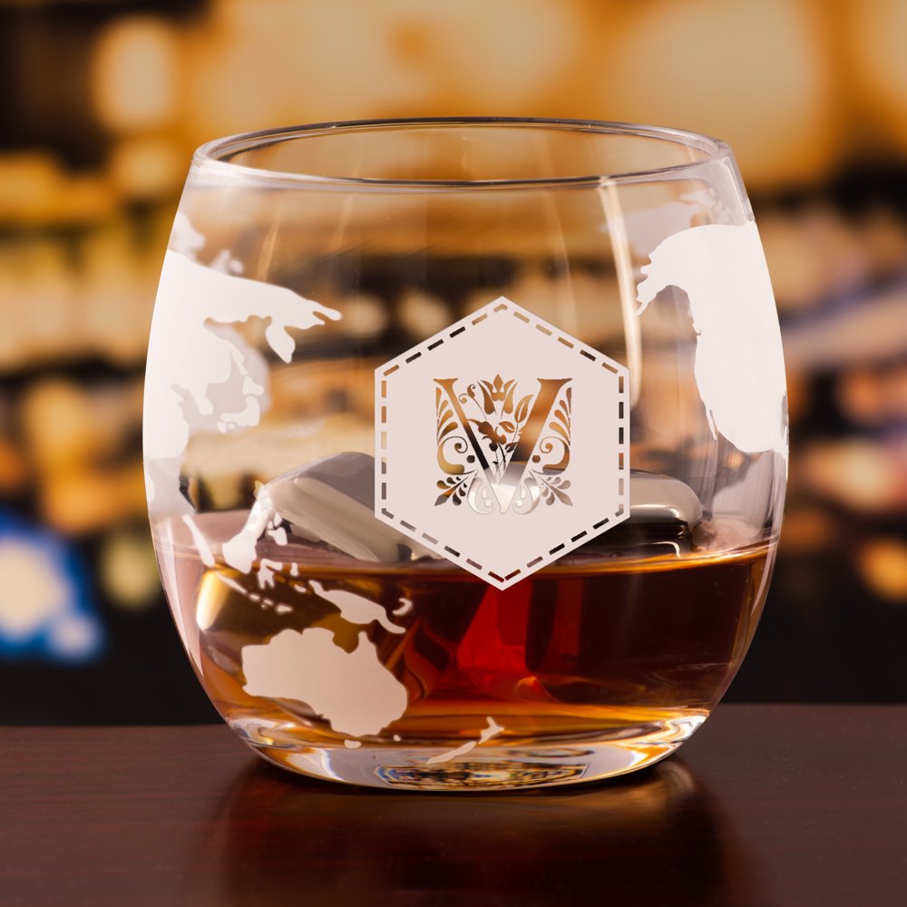Murrano Whisky Carafes Set with Boat and 4 Glasses - Personalized for Him and Her