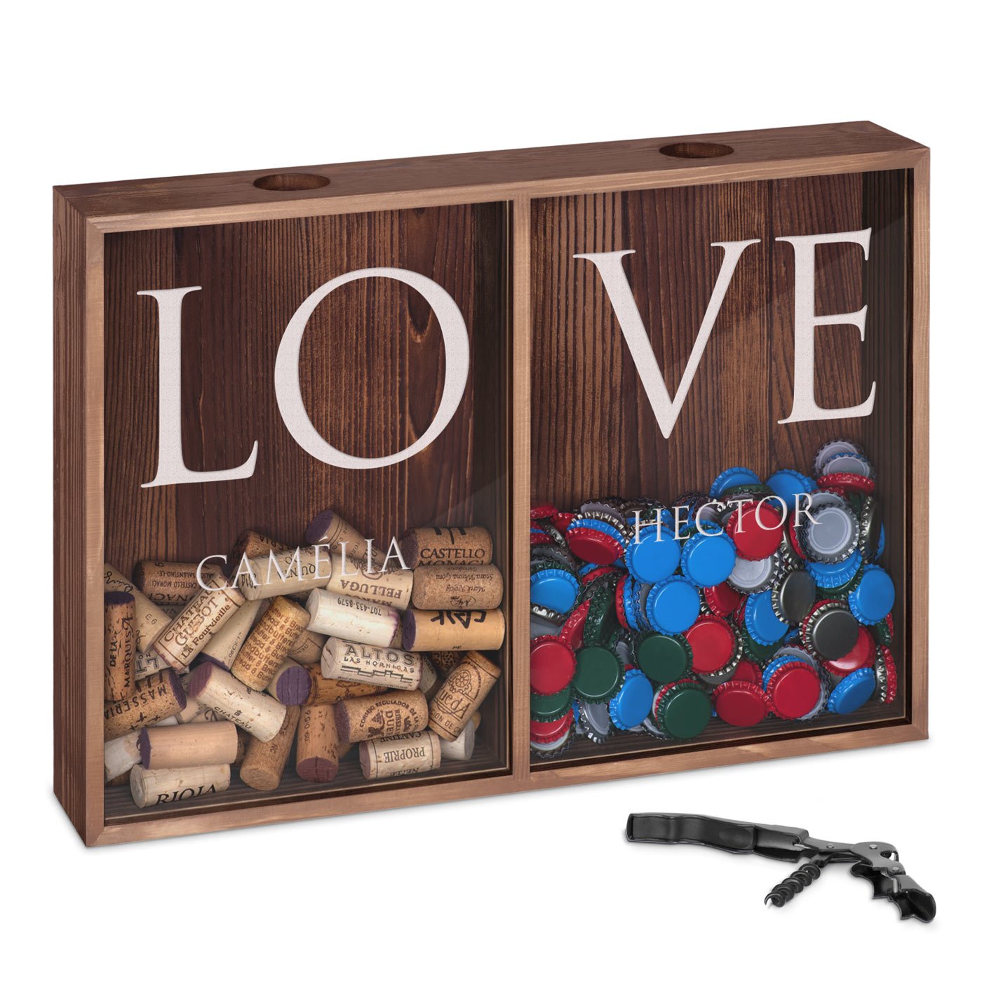 Caja Recolectora Personalizada de Tapones de Vino y Cerveza Murrano