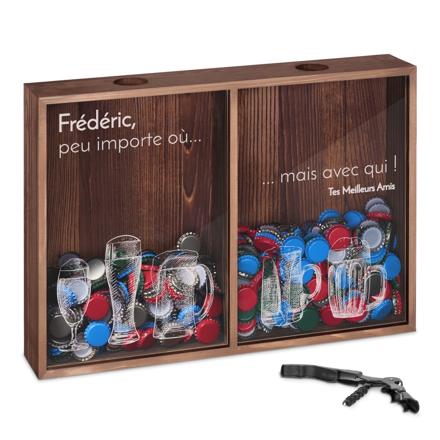 Murrano Personalized Wine and Beer Cap Collector for Work Colleague