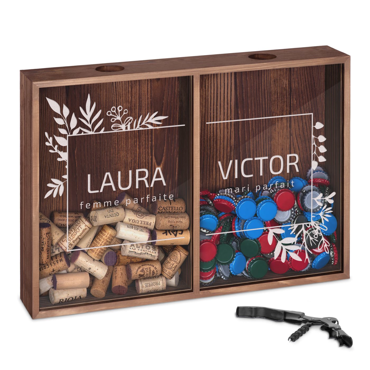 Murrano Personalized Wine & Beer Cap Collector Box