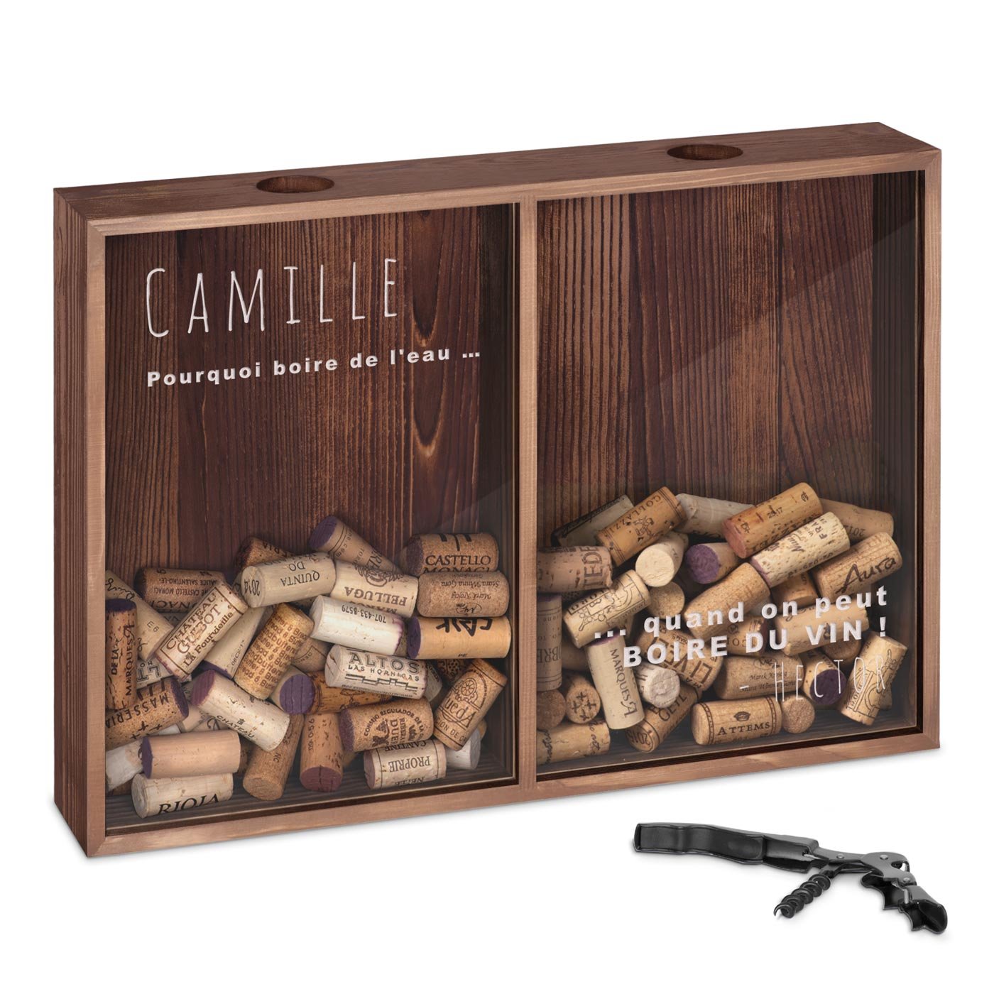 Personalized Wine & Beer Cap Collector Box by Murrano
