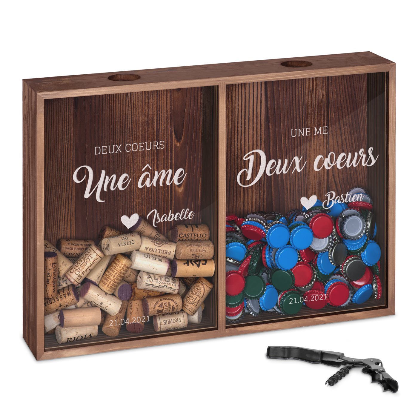 Recolector de tapones personalizado Murrano para abuelos (50º aniversario de bodas)
