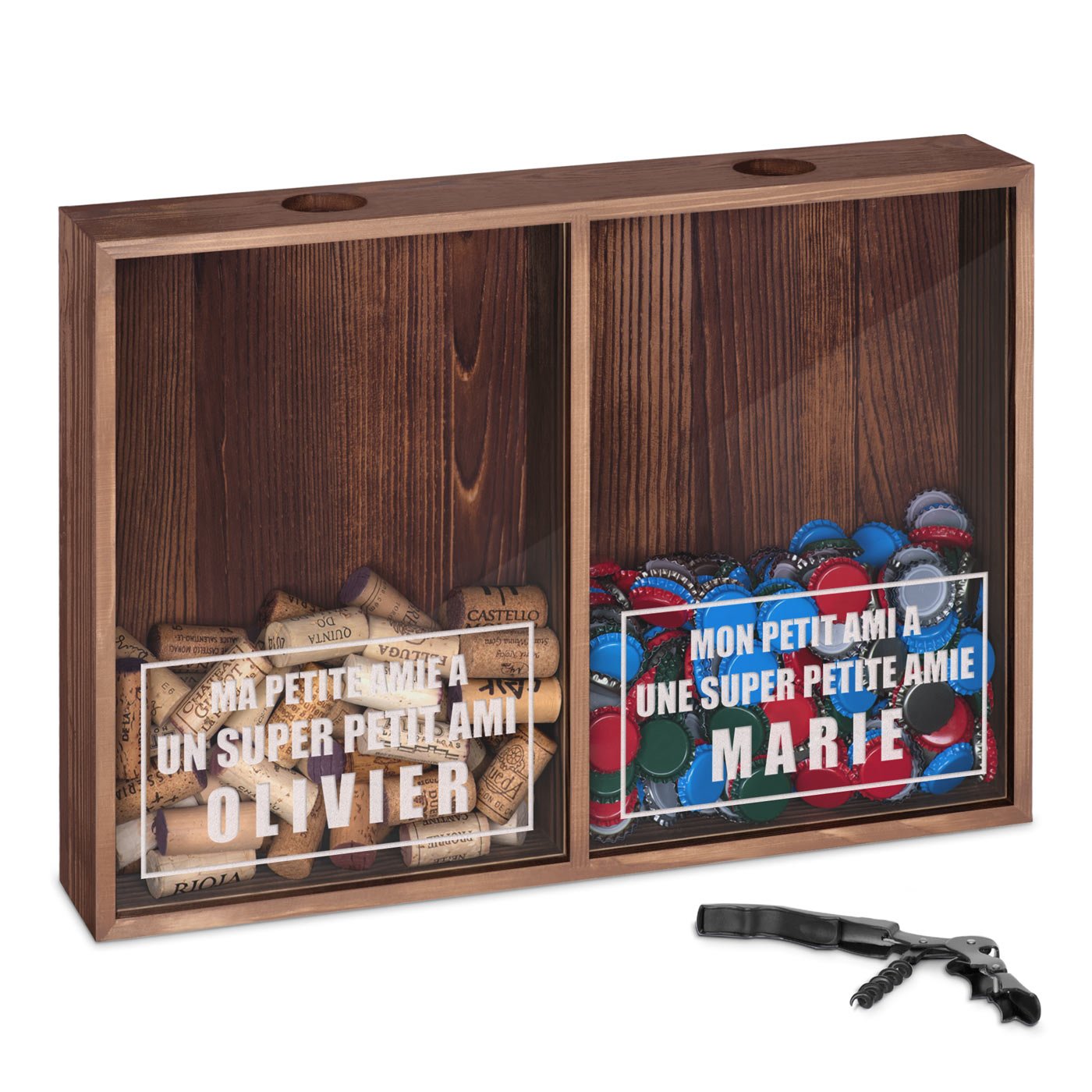 Colector de tapones personalizado Murrano para mejores amigos (5to aniversario de matrimonio)