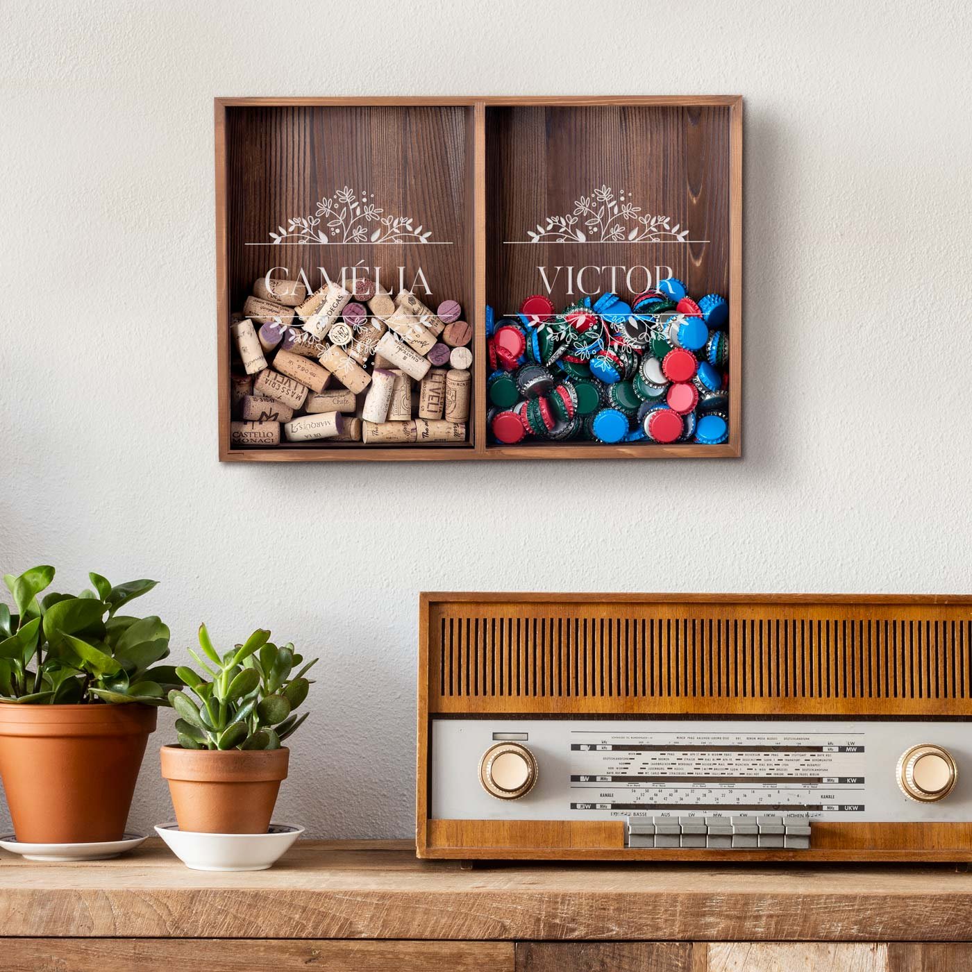 Murrano Custom Wine & Beer Cap Collector Box