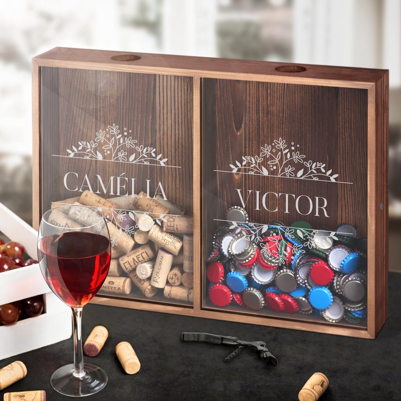 Murrano Custom Wine & Beer Cap Collector Box
