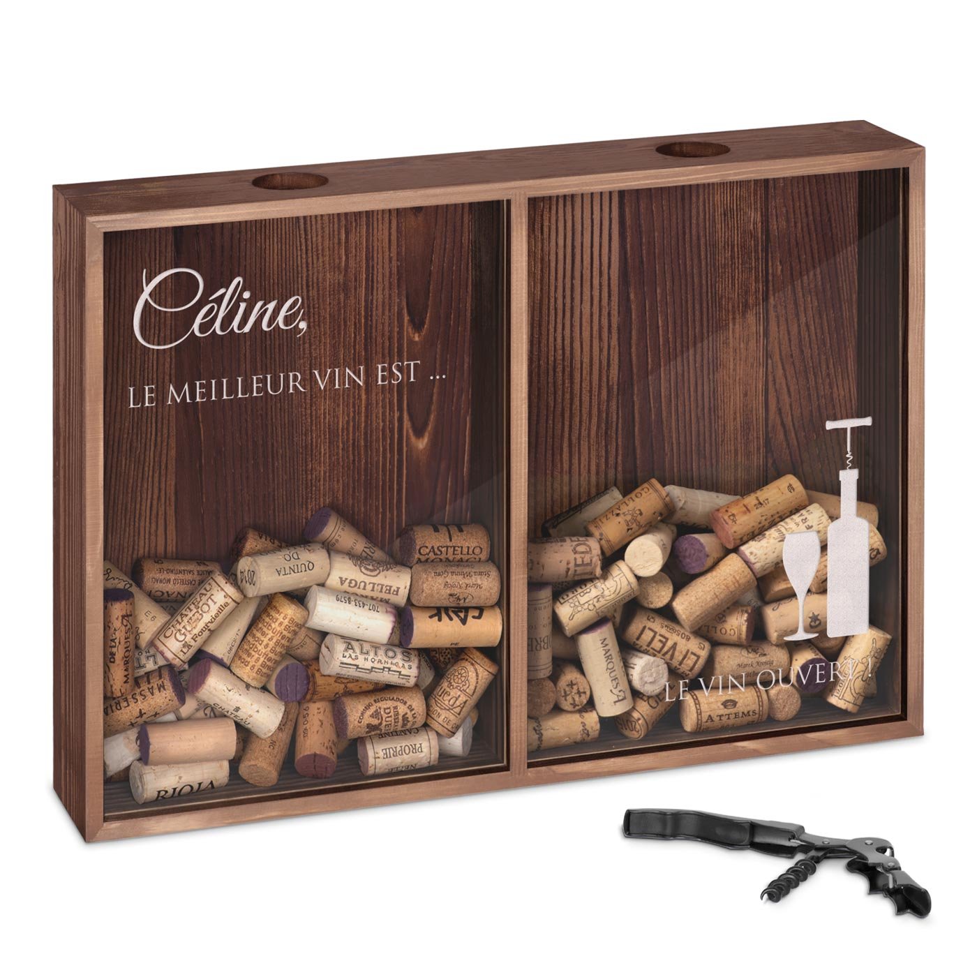 Caja Recolectora de Tapones de Vino y Cerveza Personalizada Murrano