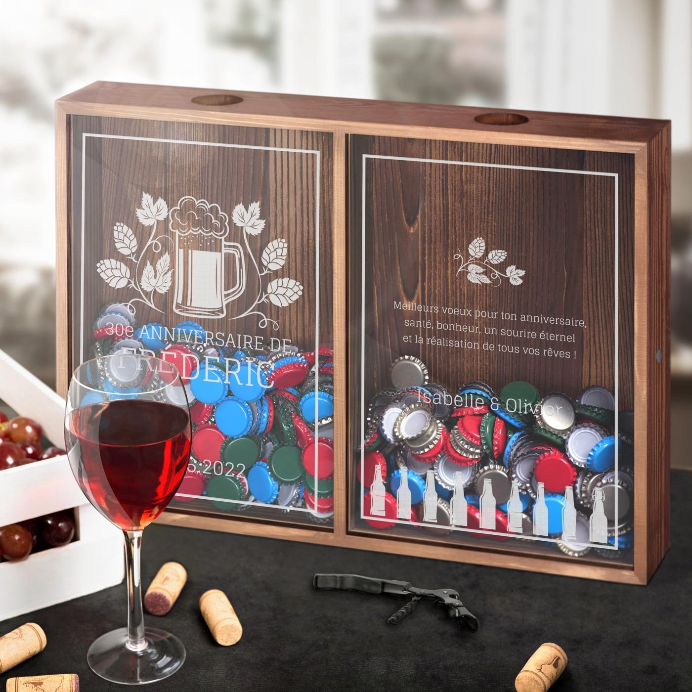 Recolector de tapones personalizado Murrano - Regalo de graduación