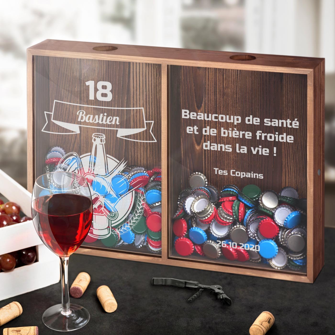 Murrano Personalized Wine & Beer Cap Collector