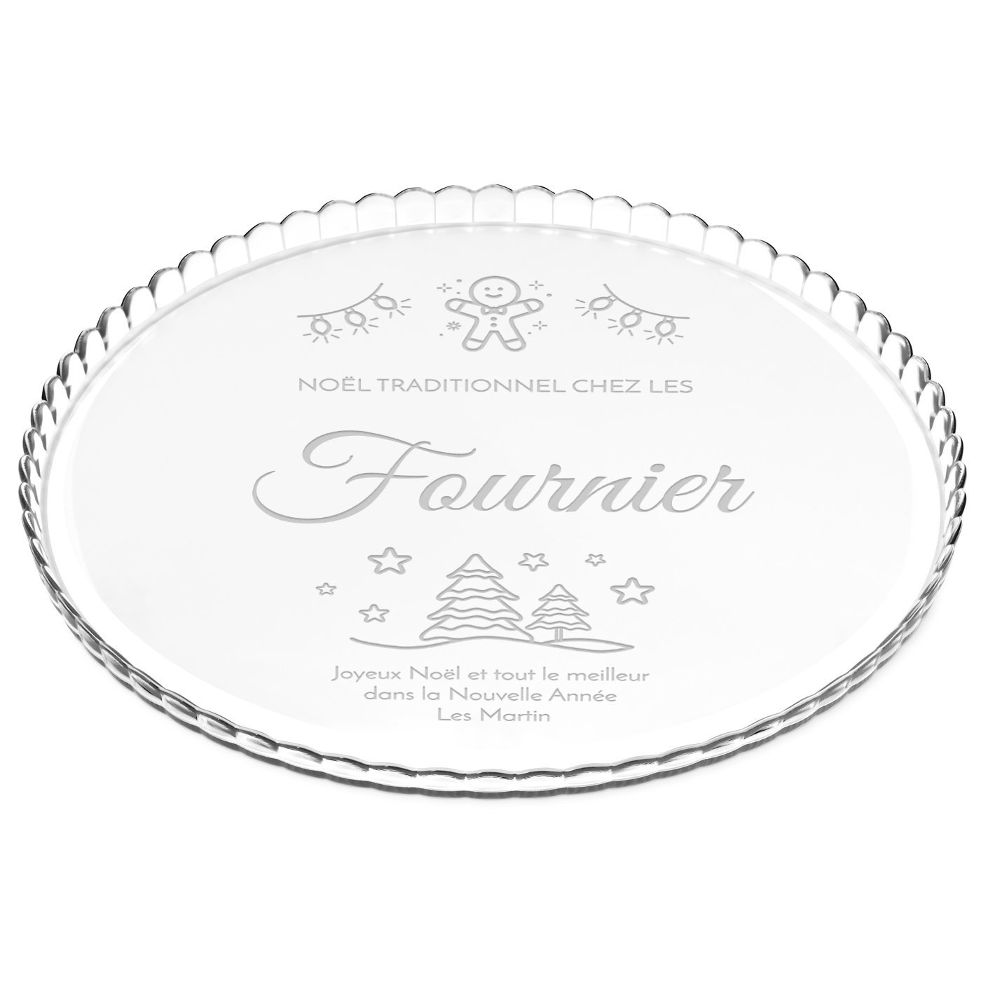 Soporte de pastel de vidrio personalizado Murrano para amigos en Navidad