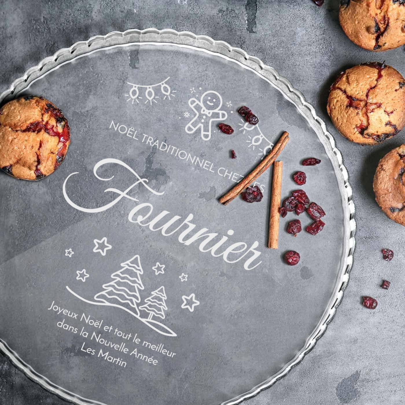 Soporte de pastel de vidrio personalizado Murrano para amigos en Navidad
