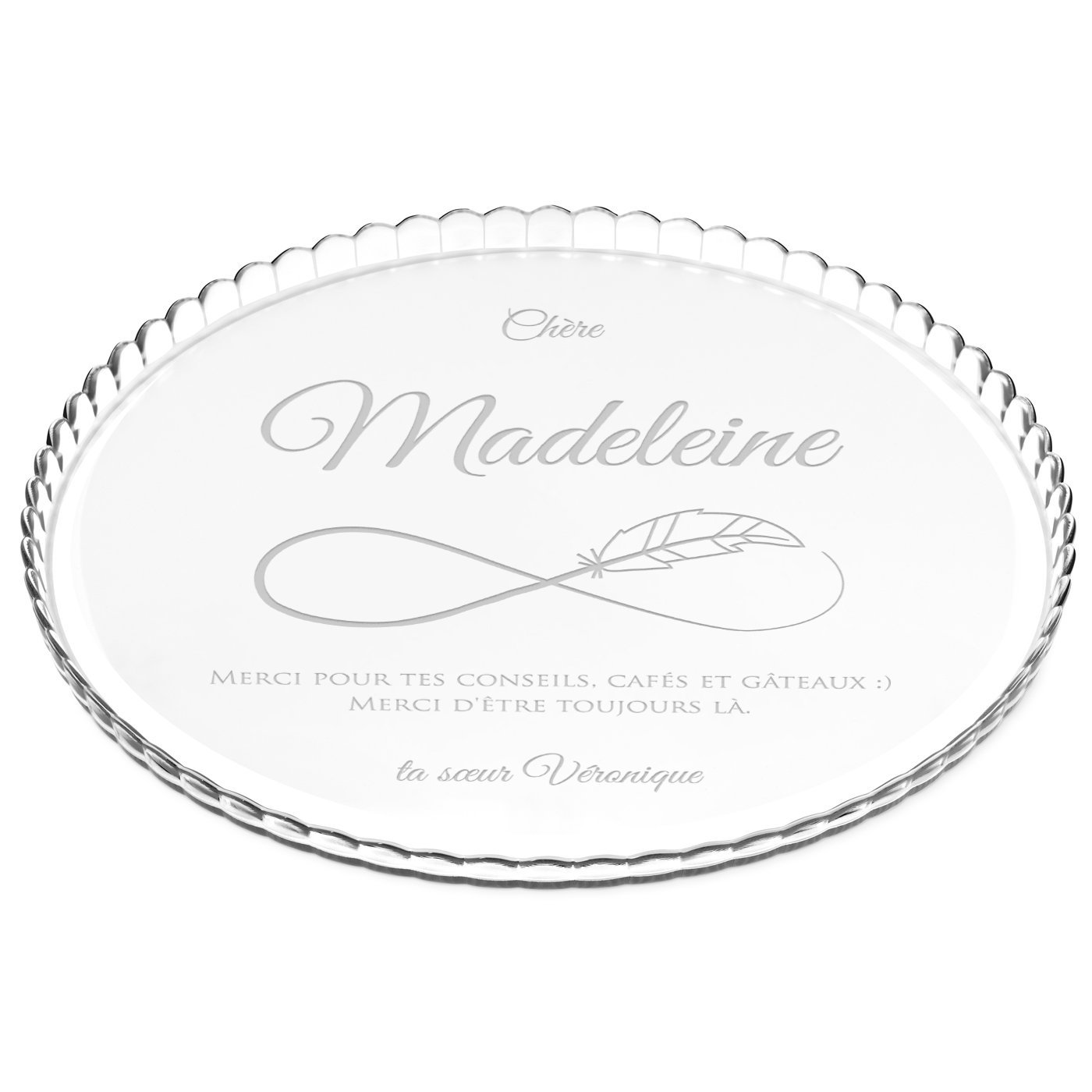 Soporte para pastel de vidrio personalizado Murrano para el cumpleaños de una hermana