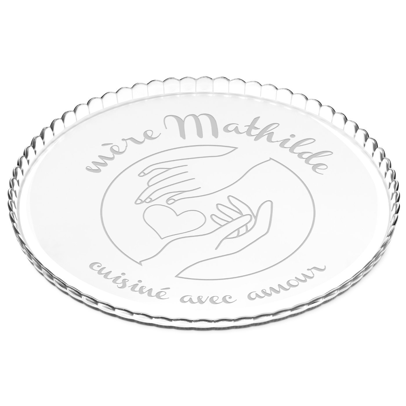 Présentoir à gâteau en verre personnalisé pour maman pour son anniversaire
