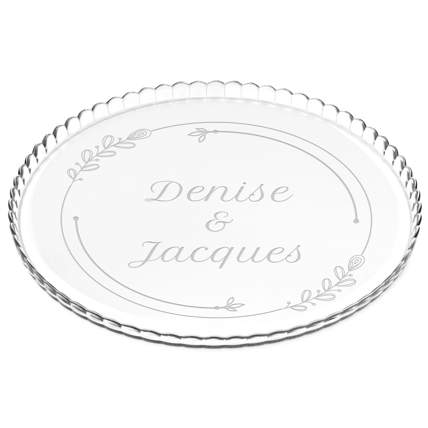 Murrano Glass Cake Stand with Engraving for Parents - Wedding Anniversary