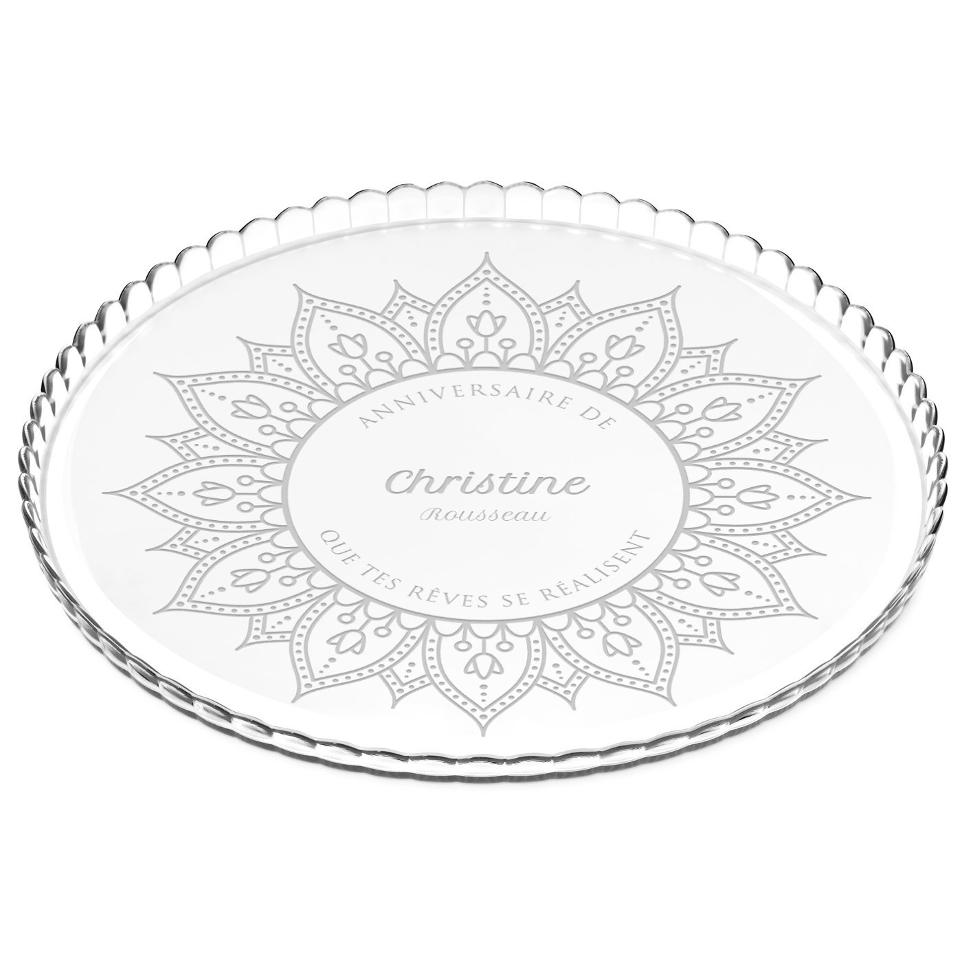 Soporte para pastel de vidrio personalizado Murrano para madrina - Para su cumpleaños