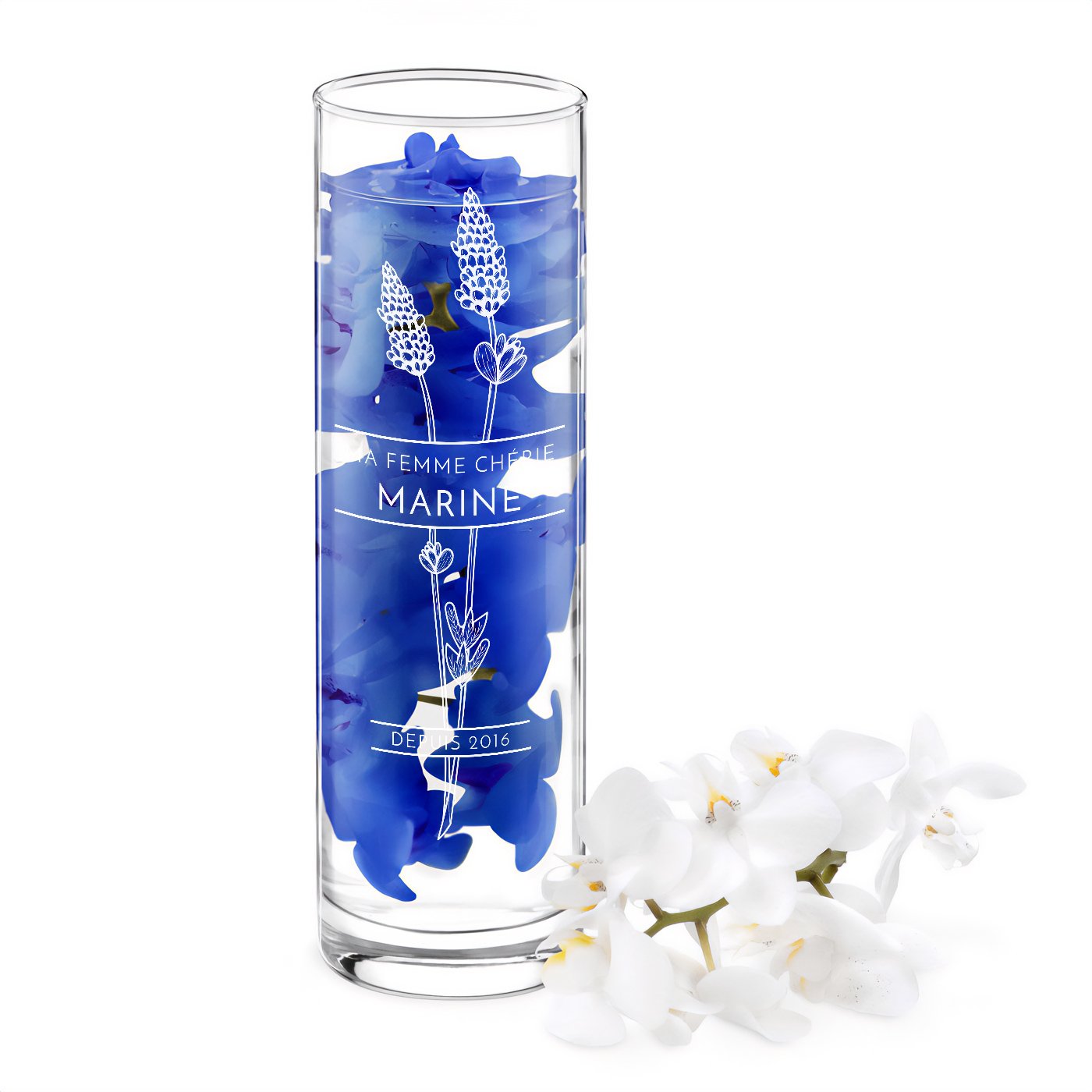 Vaso de vidrio personalizado Murrano para el aniversario de boda de una mujer
