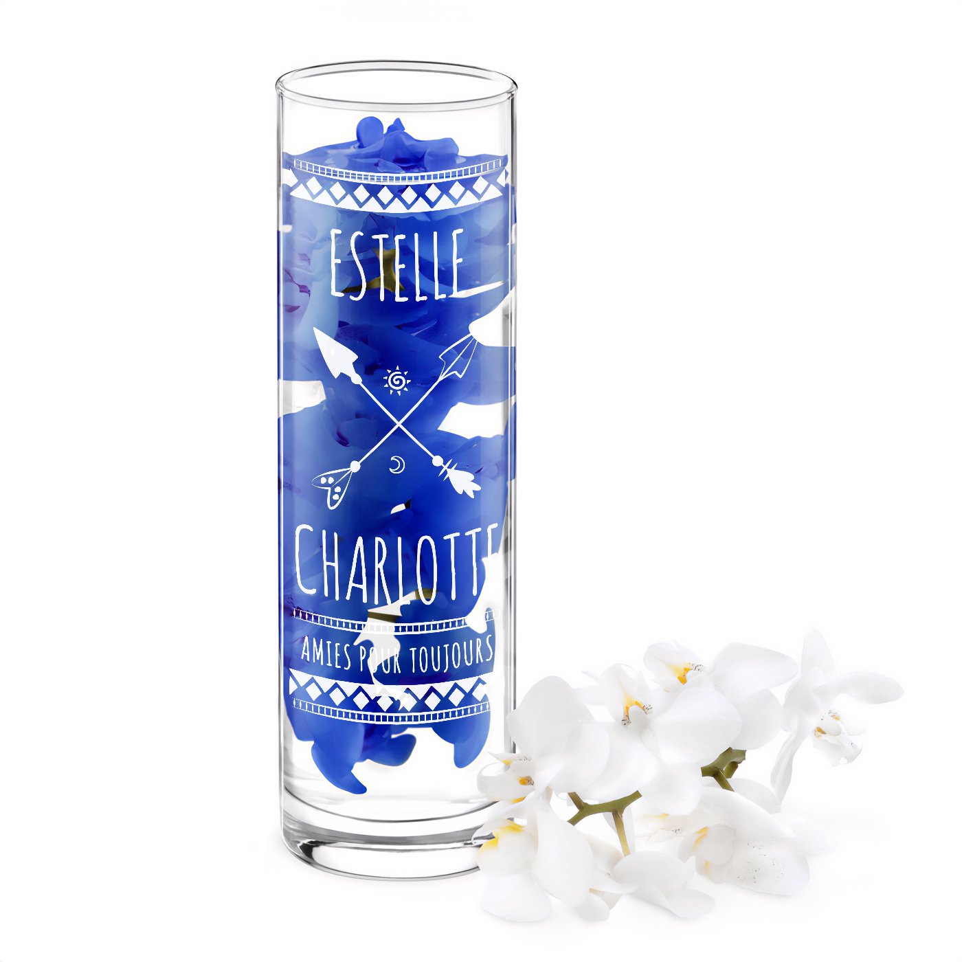 Vaso de vidrio personalizado Murrano para el cumpleaños de una amiga