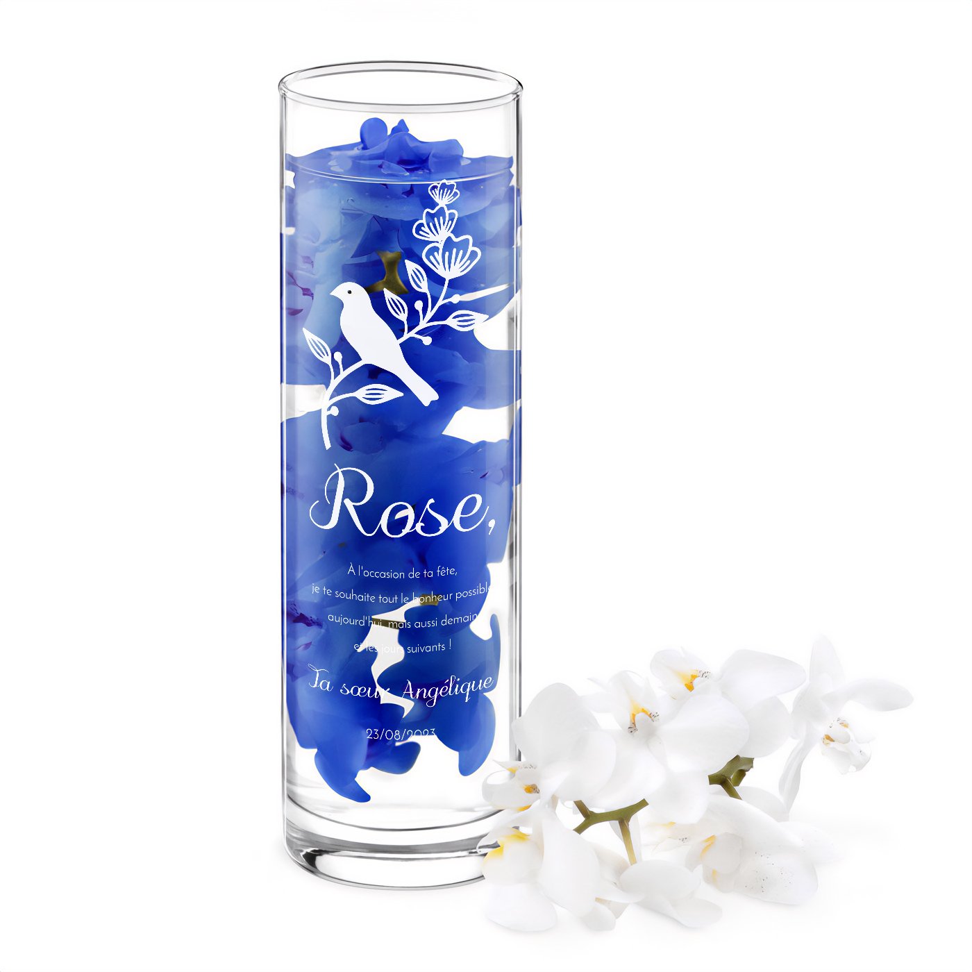 Vaso de vidrio personalizado Murrano para el cumpleaños de una hermana